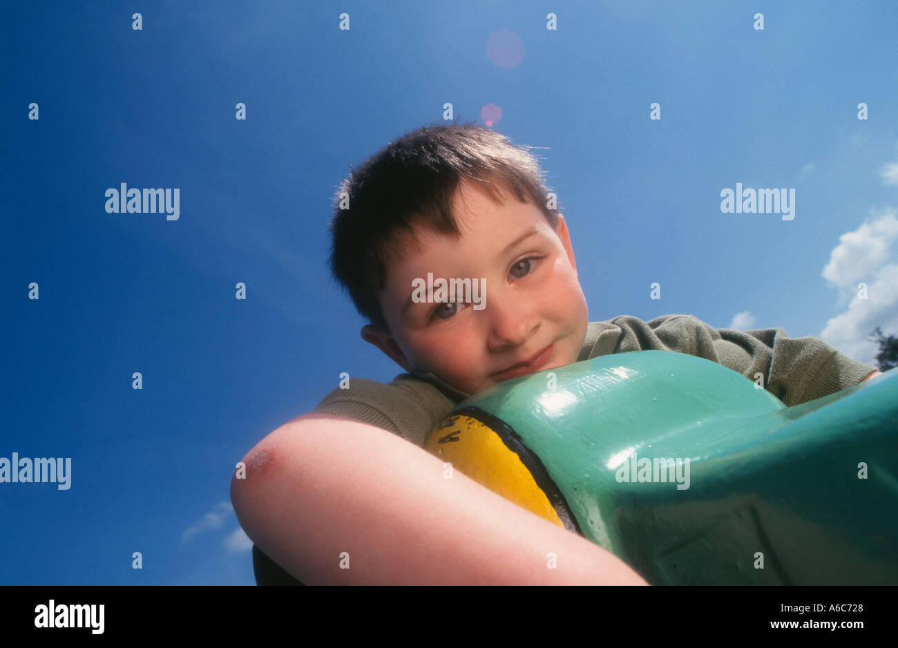 portrait of young boy playground smiling happy children Stock Photo - Alamy