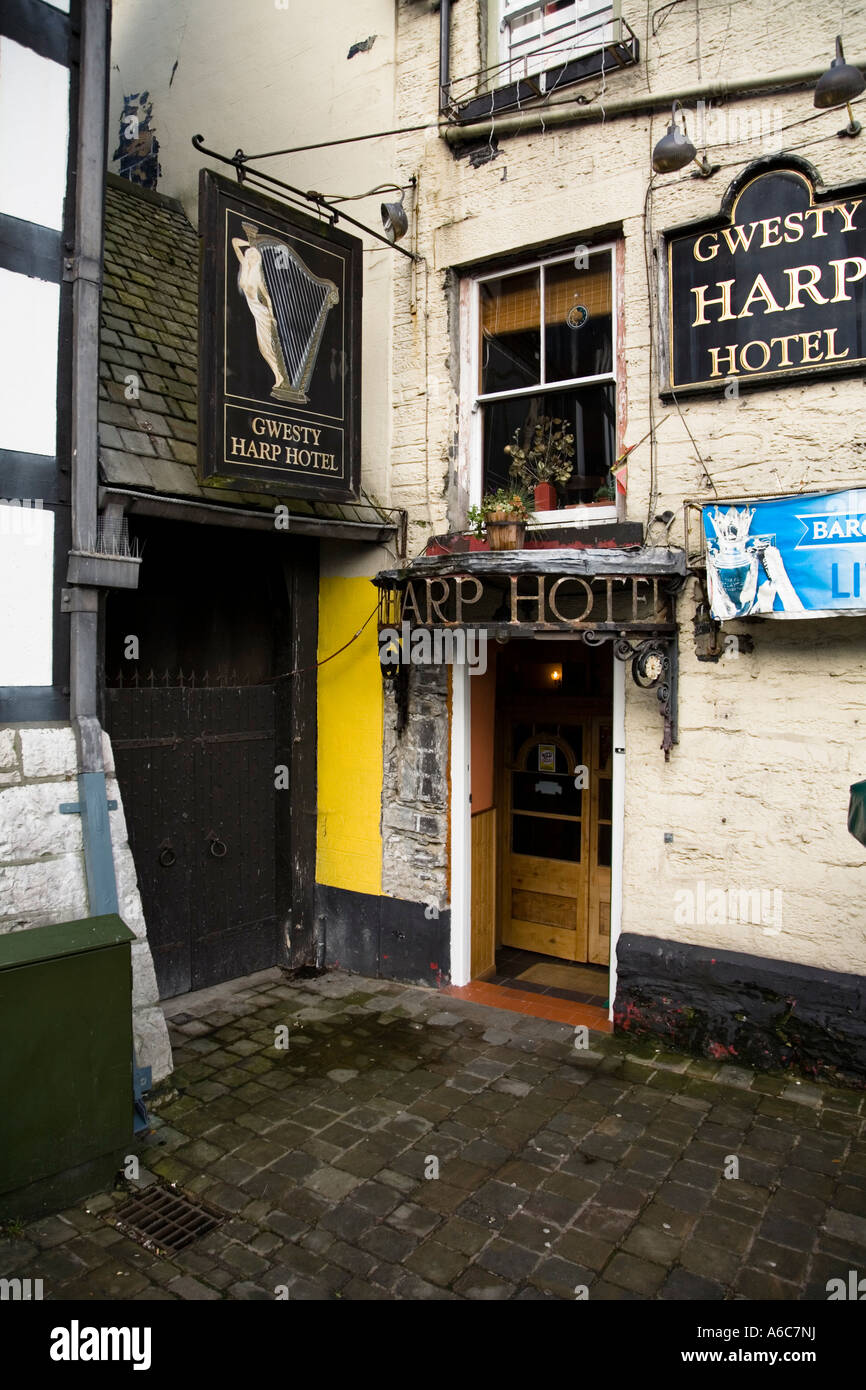 Old public house on the main street of Llangollen North Wales Stock