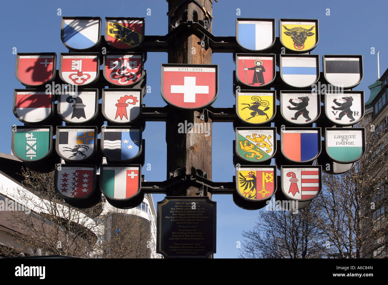 Cantonal Tree, Swiss Court, London Stock Photo