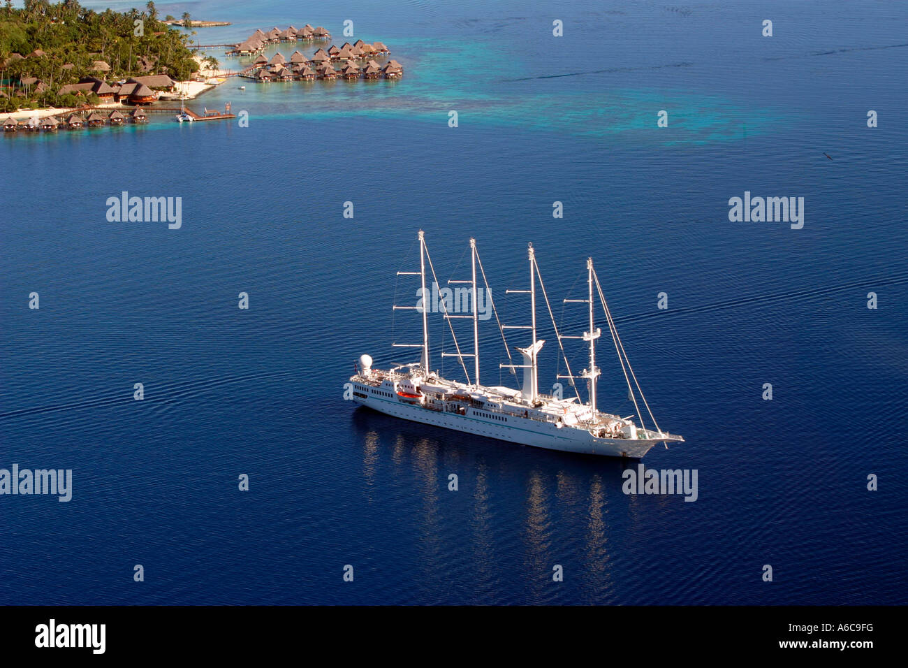 Windstar Sailing Vessel In The Lagoon Of Bora Bora French Polynesia