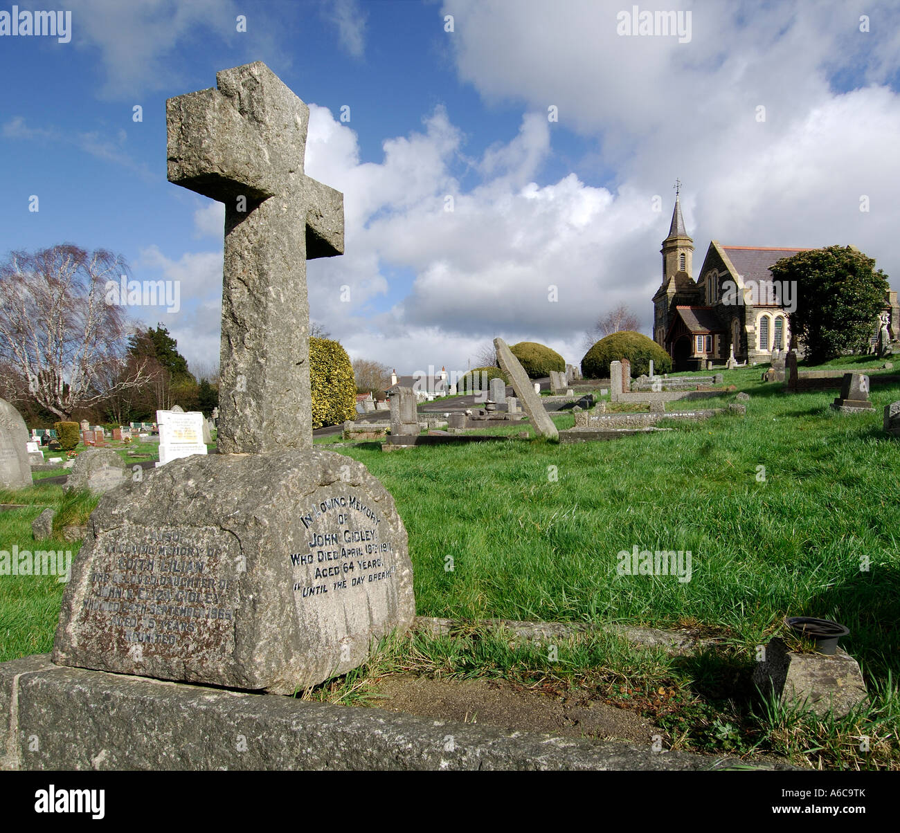 Cemetary and chapel at Ogwell Cross in Newton Abbot South Devon England Stock Photo Alamy