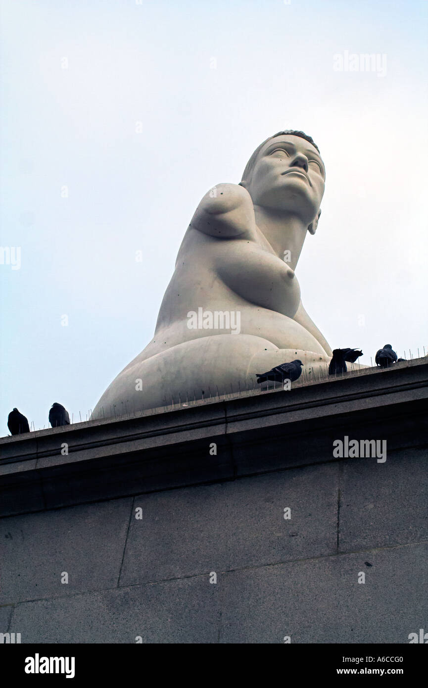 Marc Quinn's sculpture of Alison Lapper Trafalgar Square London England Stock Photo