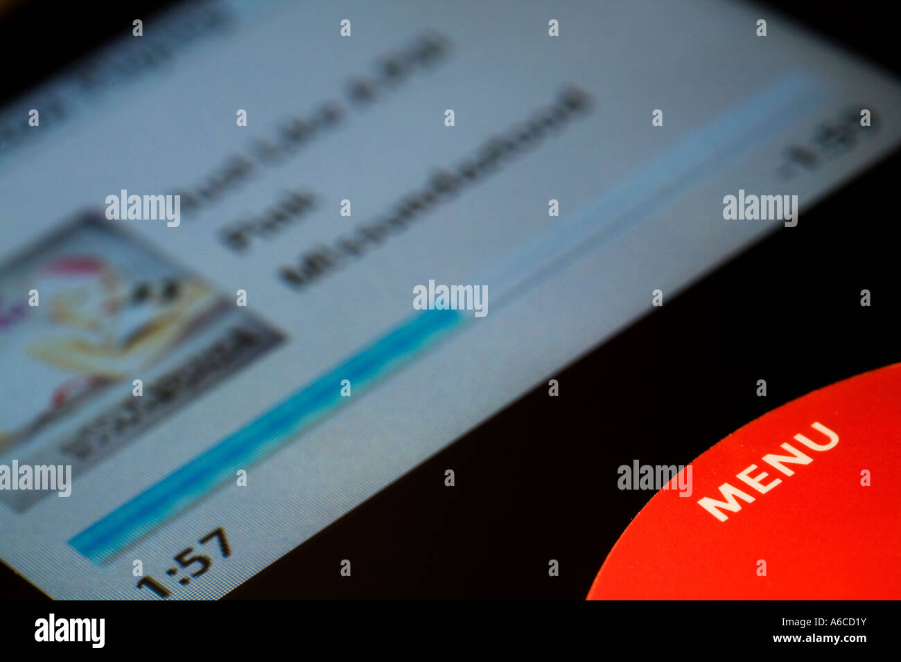 Screen of iPod MP3 video music player Stock Photo