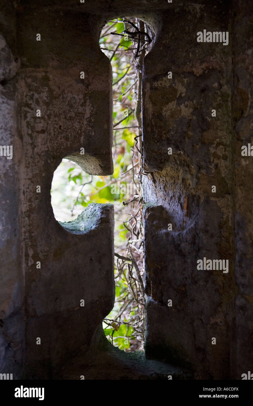 Arrow loop in the walls on Amberley Castle West sussex Stock Photo