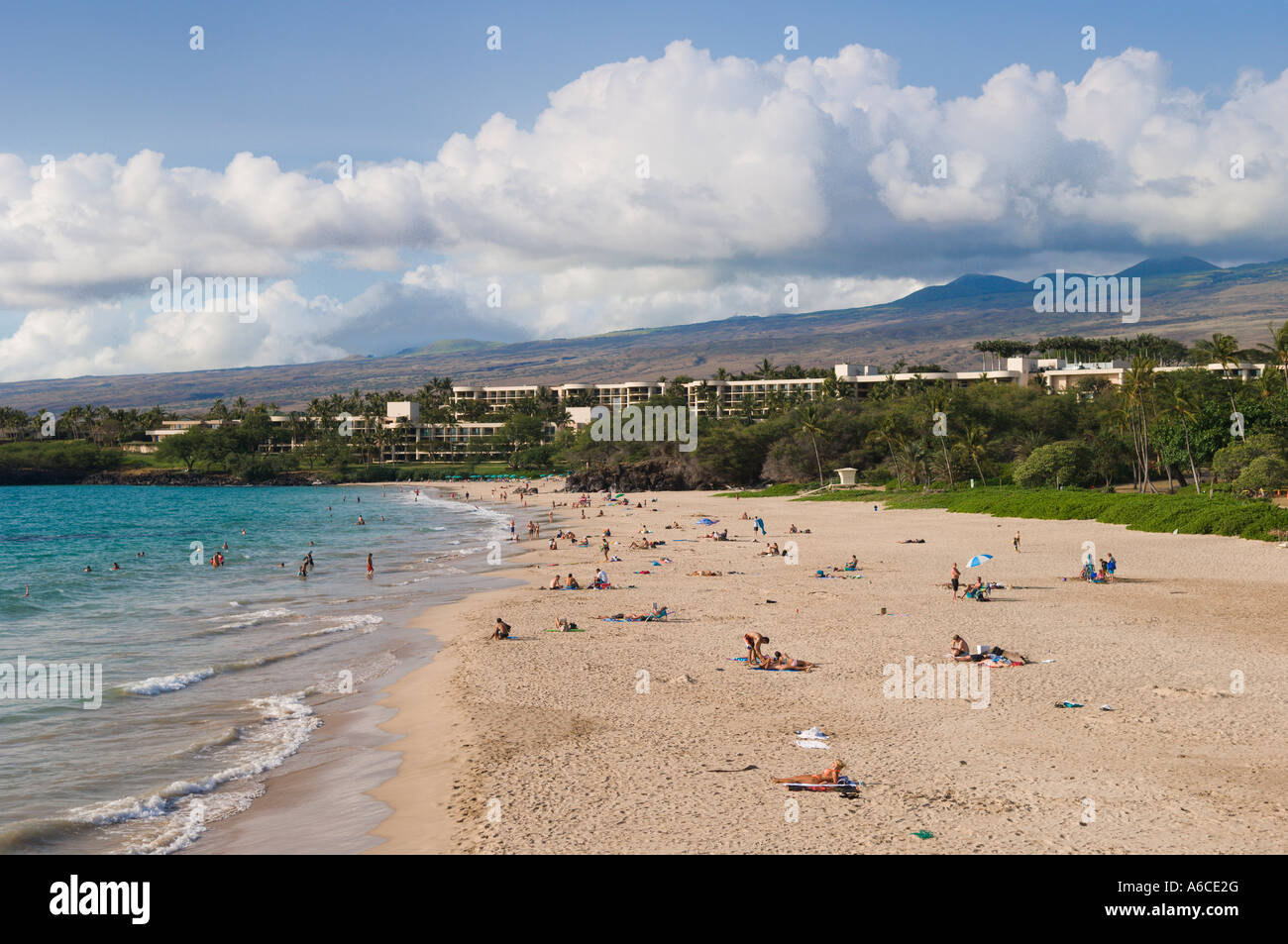 Hapuna Beach Park and the Hapuna Prince resort hotel on the Kohala