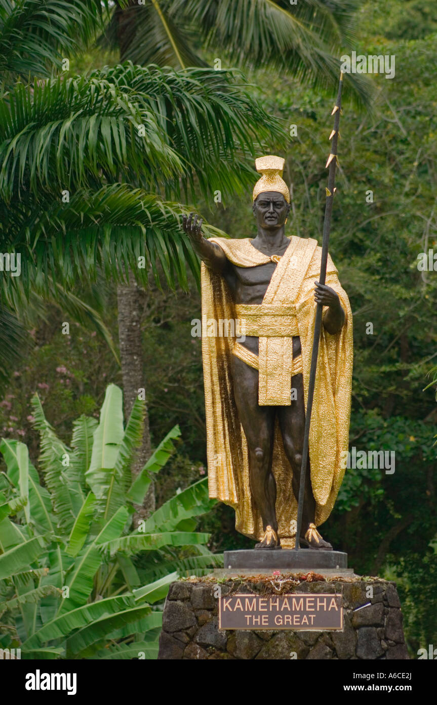 Statue of King Kamehameha I in Wailoa State Park Hilo Island of Hawaii ...