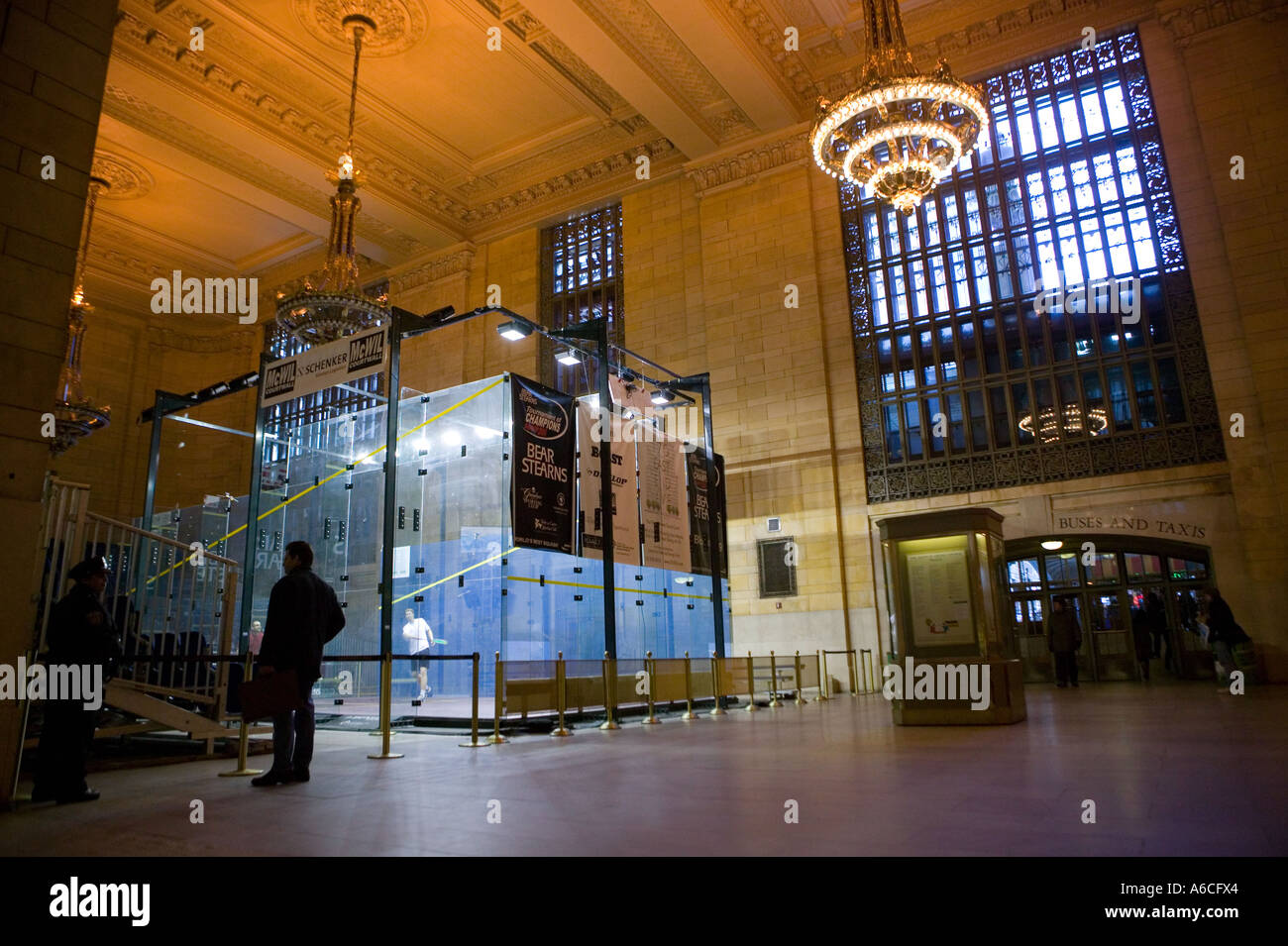 Squash tournament inside Grand Central Station in New York City USA