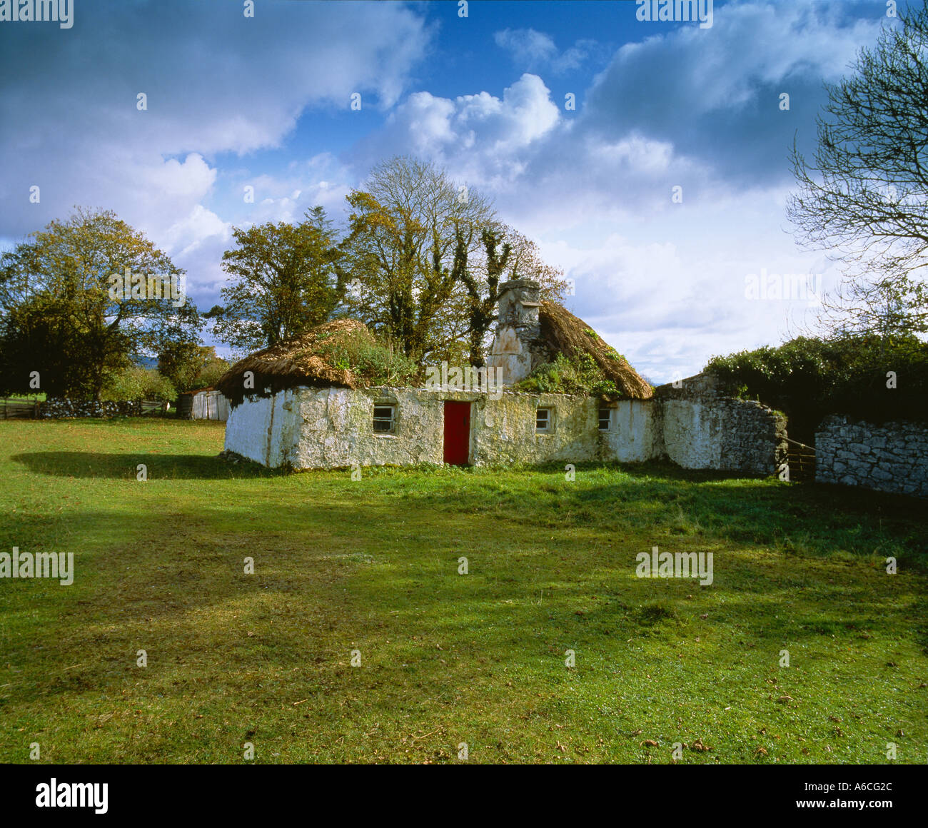 old thached house falling into ruin