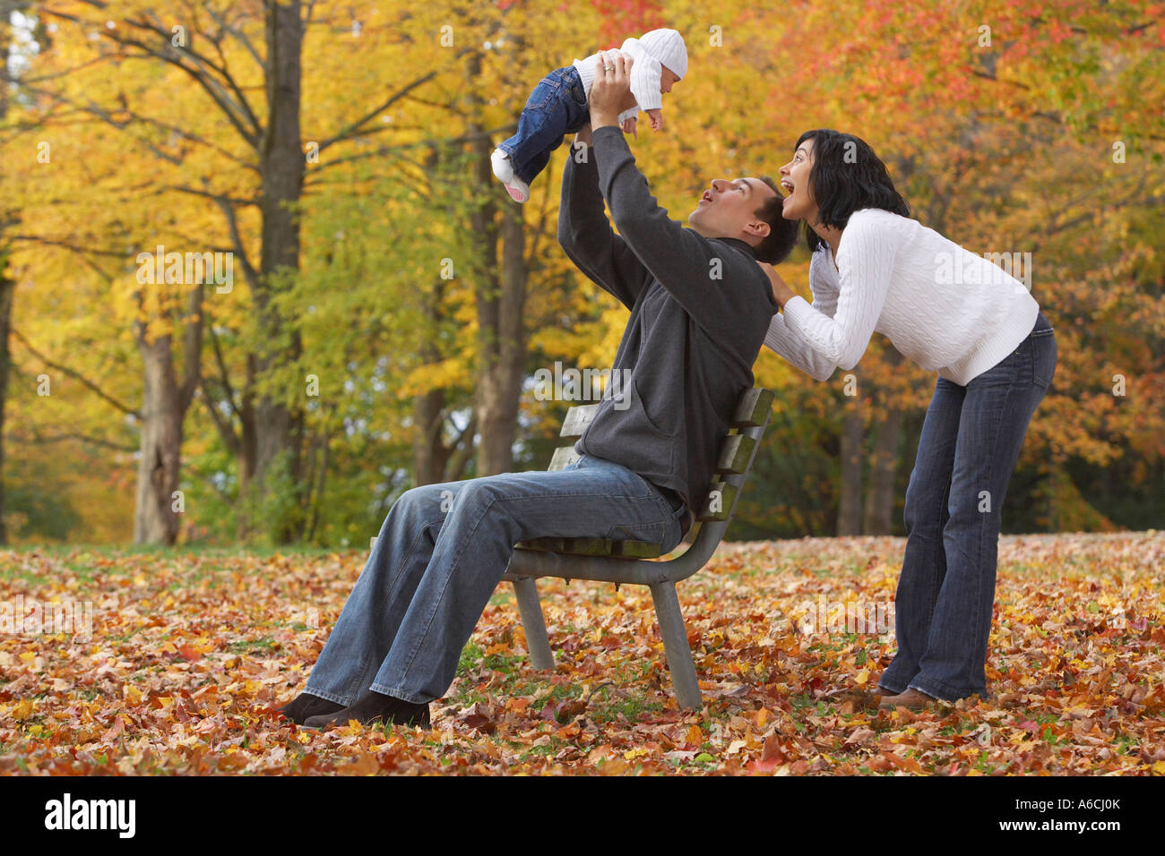 Family at Park Stock Photo - Alamy