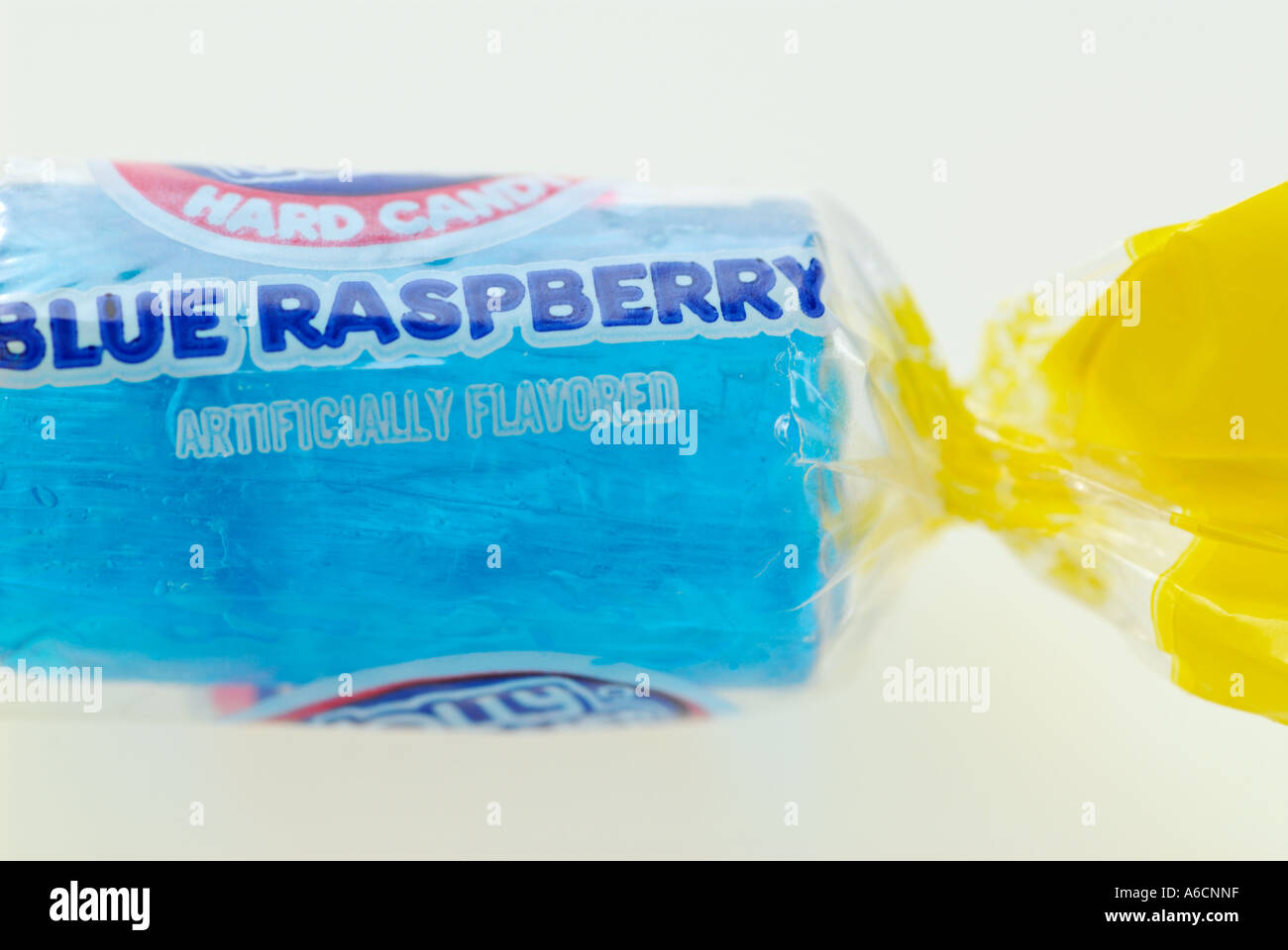 Hard wrapped candy blue raspberry flavour Stock Photo Alamy
