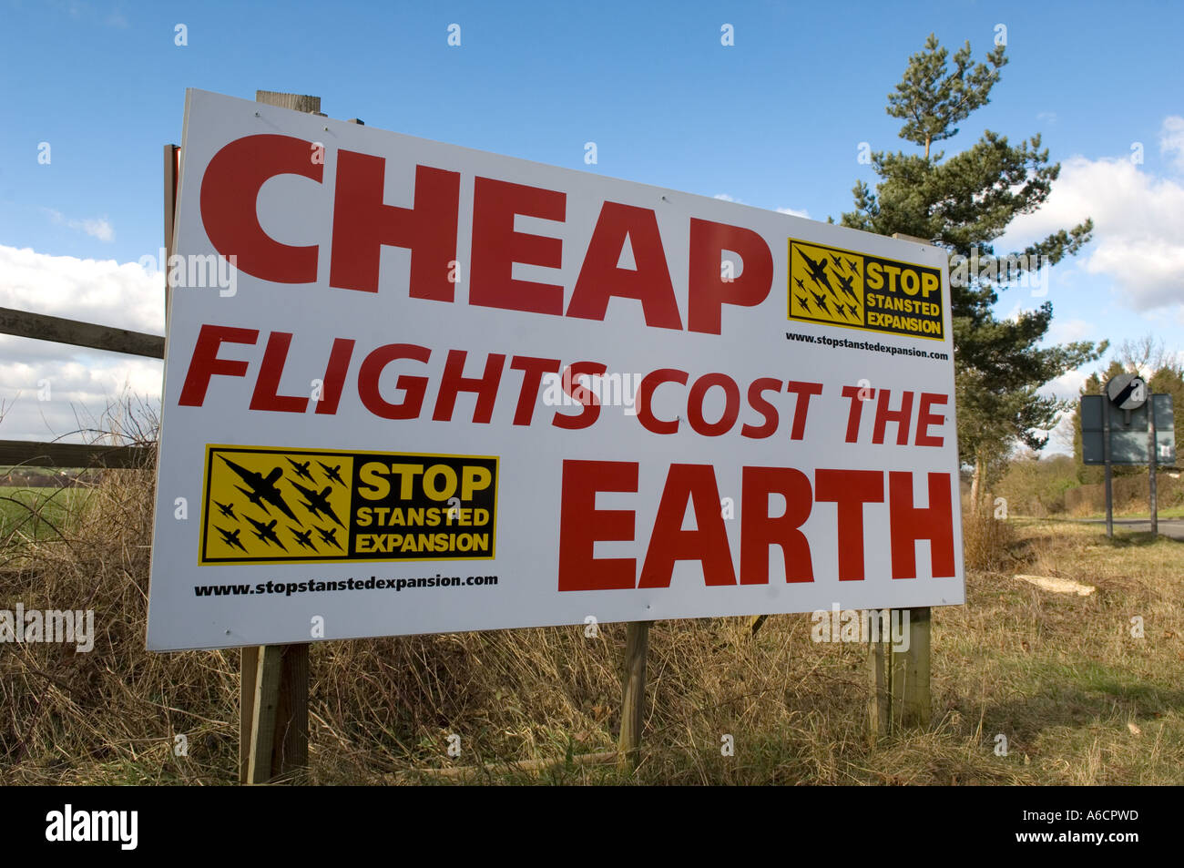 Airport expansion protest sign Stock Photo