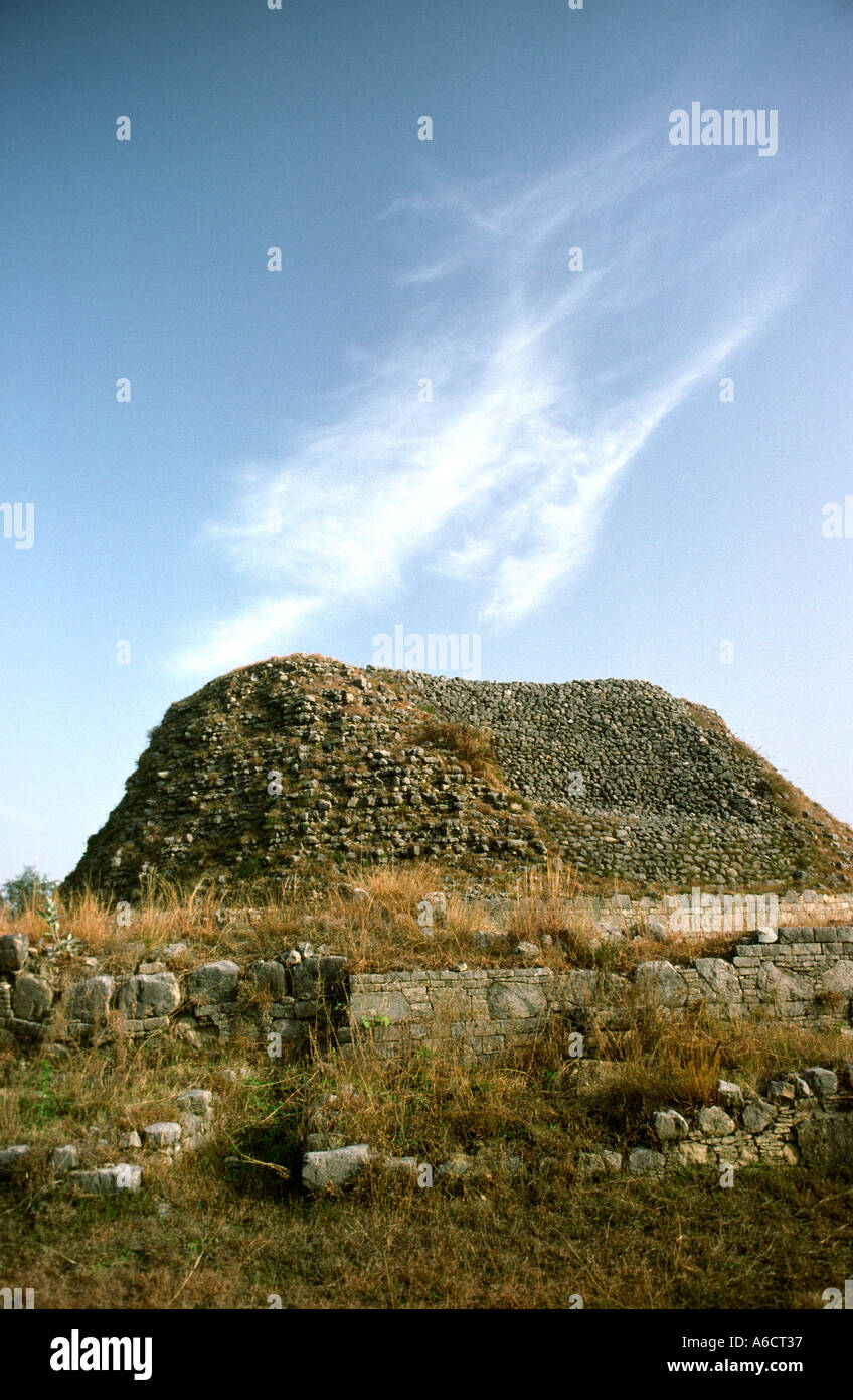 Pakistan Western Punjab Taxila archaeological site buddhism Dharmarajika Stupa Stock Photo