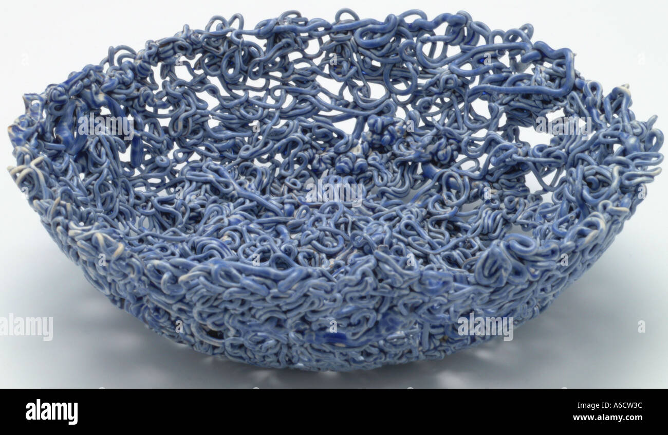 Ceramic hand made studio fine coil art clay bowl pot pottery UK Stock