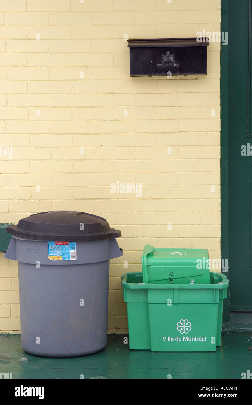 Garbage & recycling Bins Montreal Quebec Stock Photo Alamy