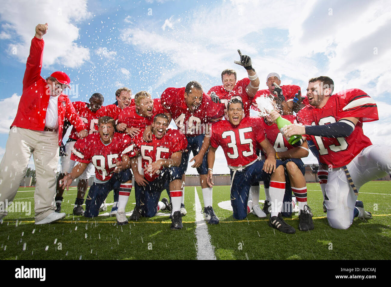 Football Players Celebrating Stock Photo Alamy