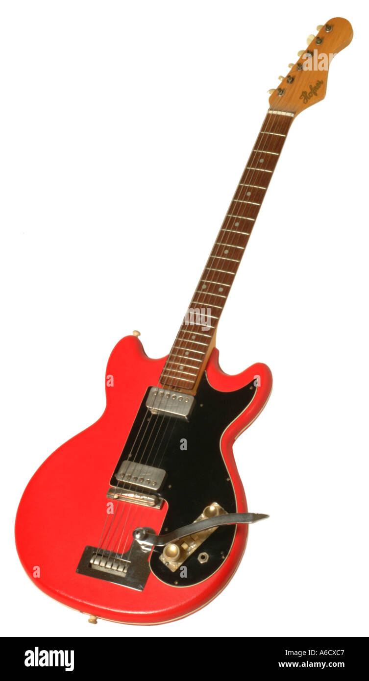 Hofner with humbucker pickups guitar studio cutout cut out white