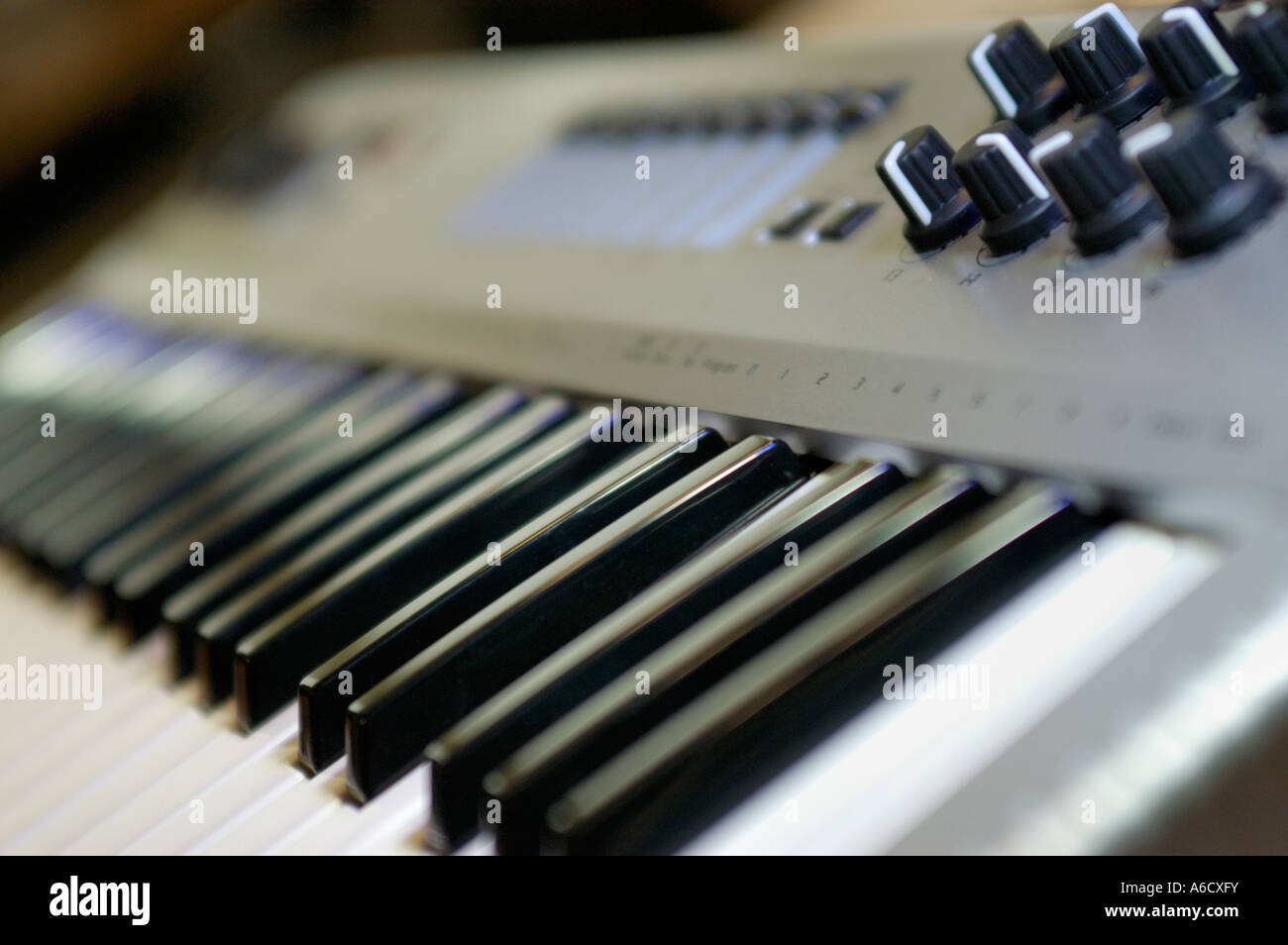 A music production keyboard which are used when connected to a computer