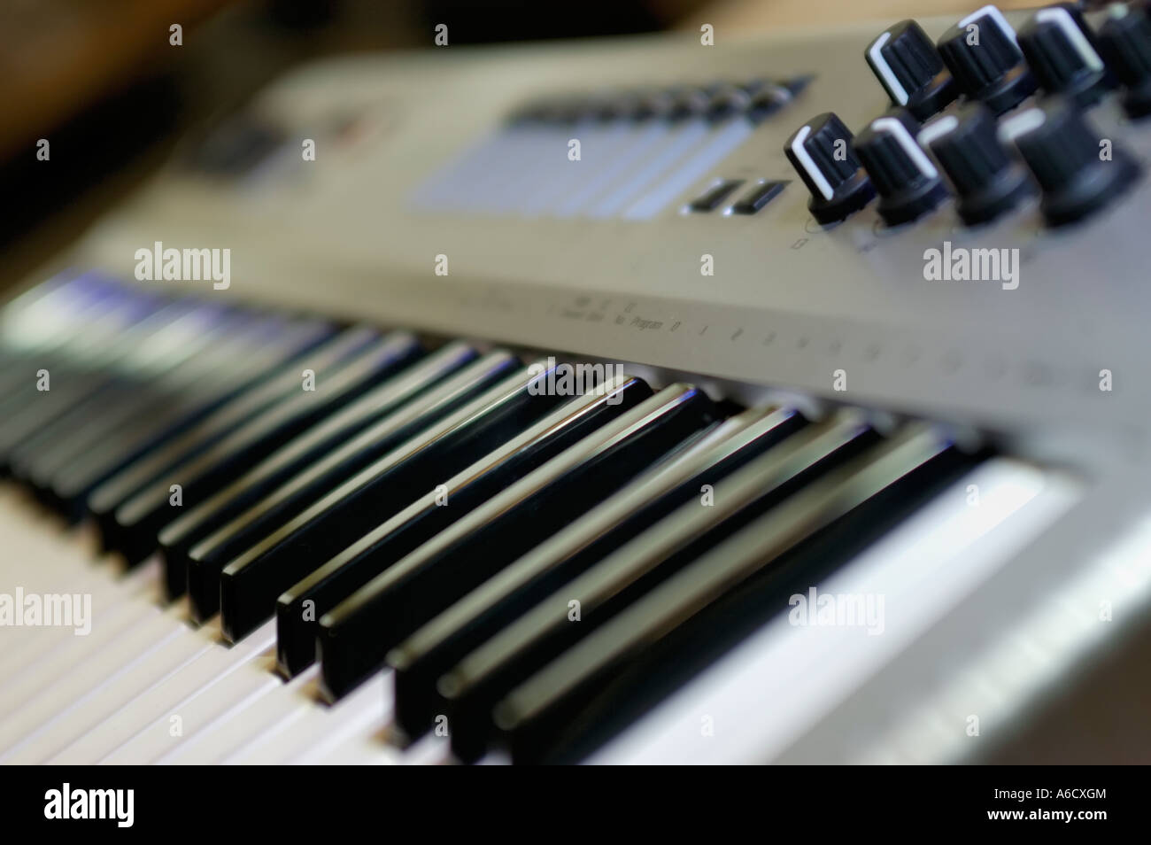 A music production keyboard which are used when connected to a computer