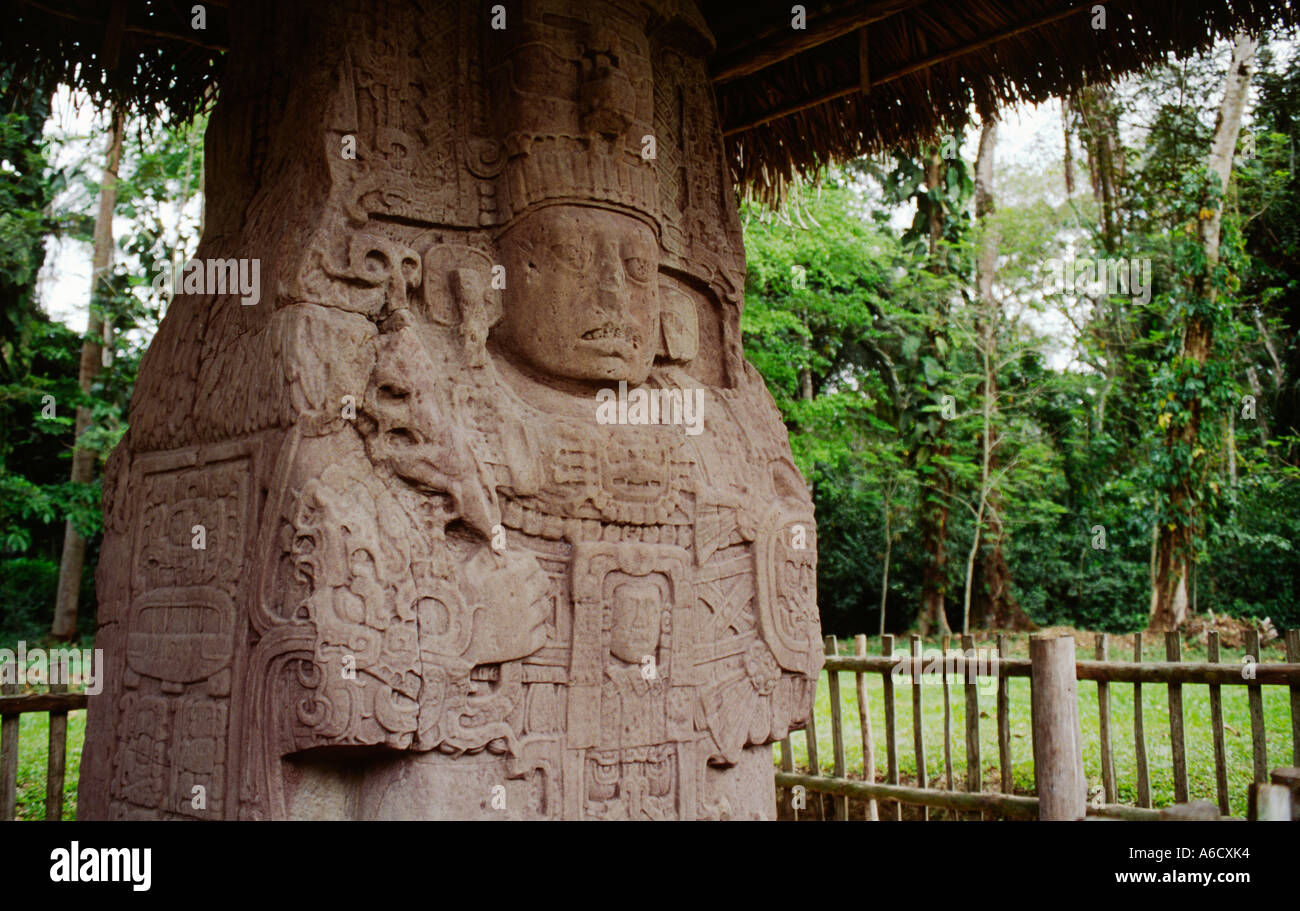 Maya Ruler STELA K dated to 805 AD depicts the MAYAN ruler CAUAC SKY who liberated ...