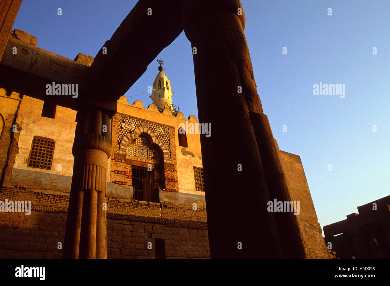 Abu el Haggag Mosque as seen from inside Luxor Temple Stock Photo