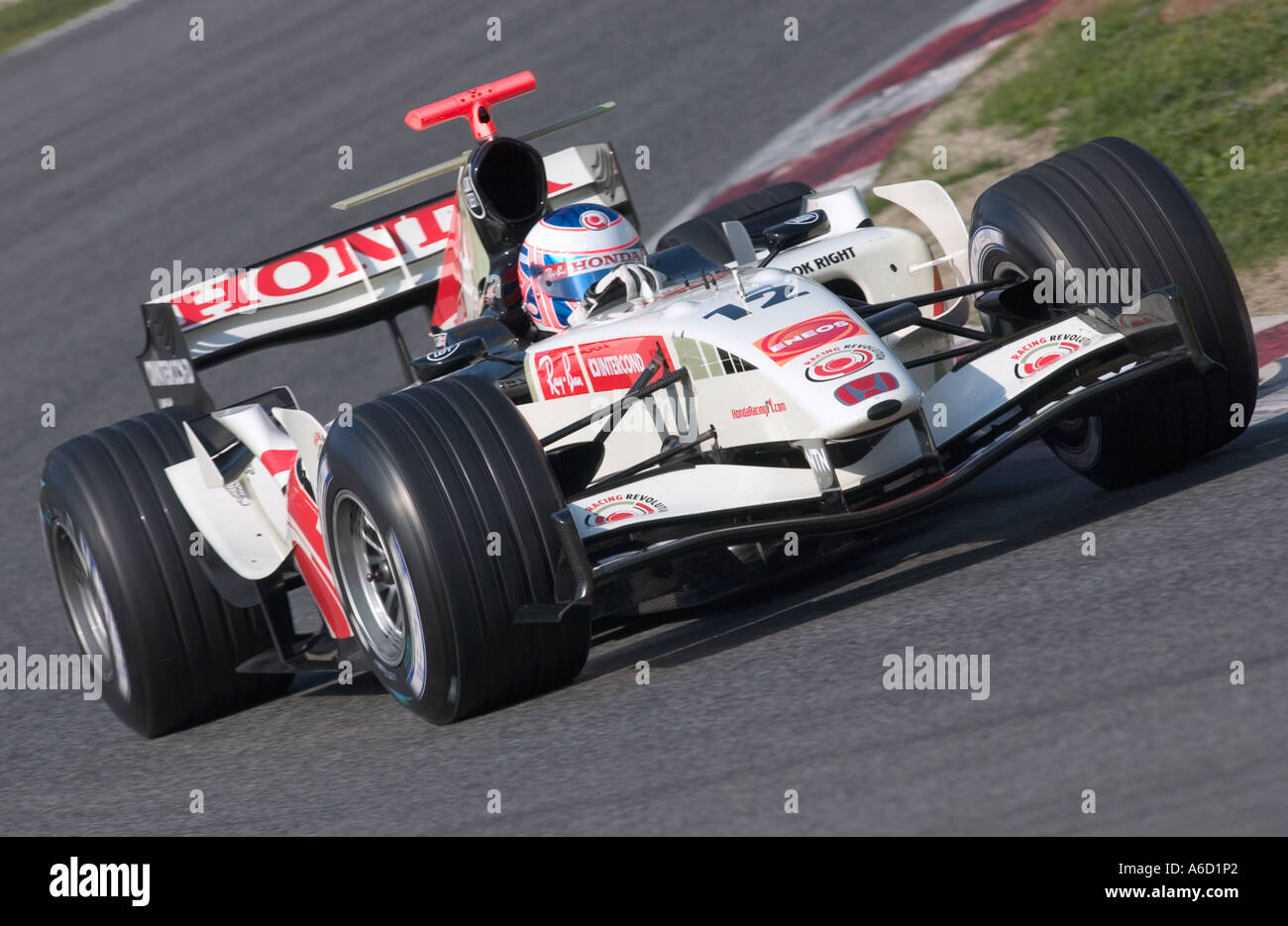 Formula 1 driver Jenson Button GBR in his BAR Honda racing car at the ...
