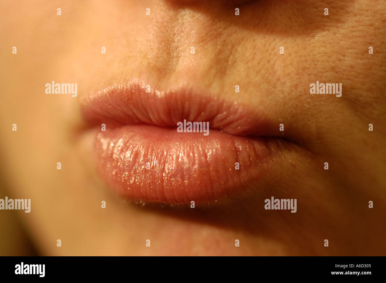 Puckering lips Stock Photo Alamy