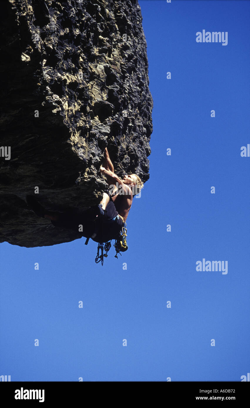 Rock climbing Queenstown New Zealand Stock Photo Alamy