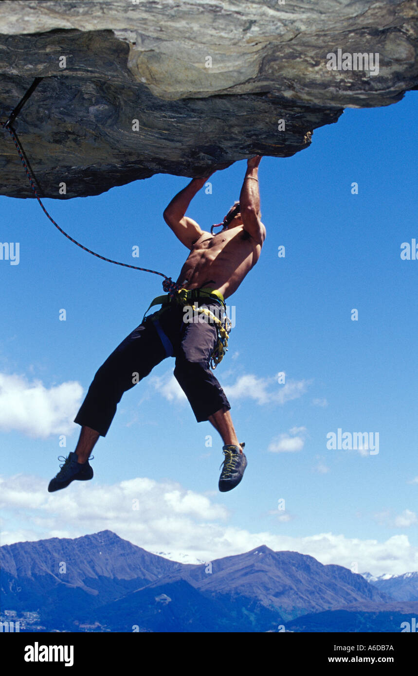 Rock climbing Queenstown New Zealand Stock Photo Alamy