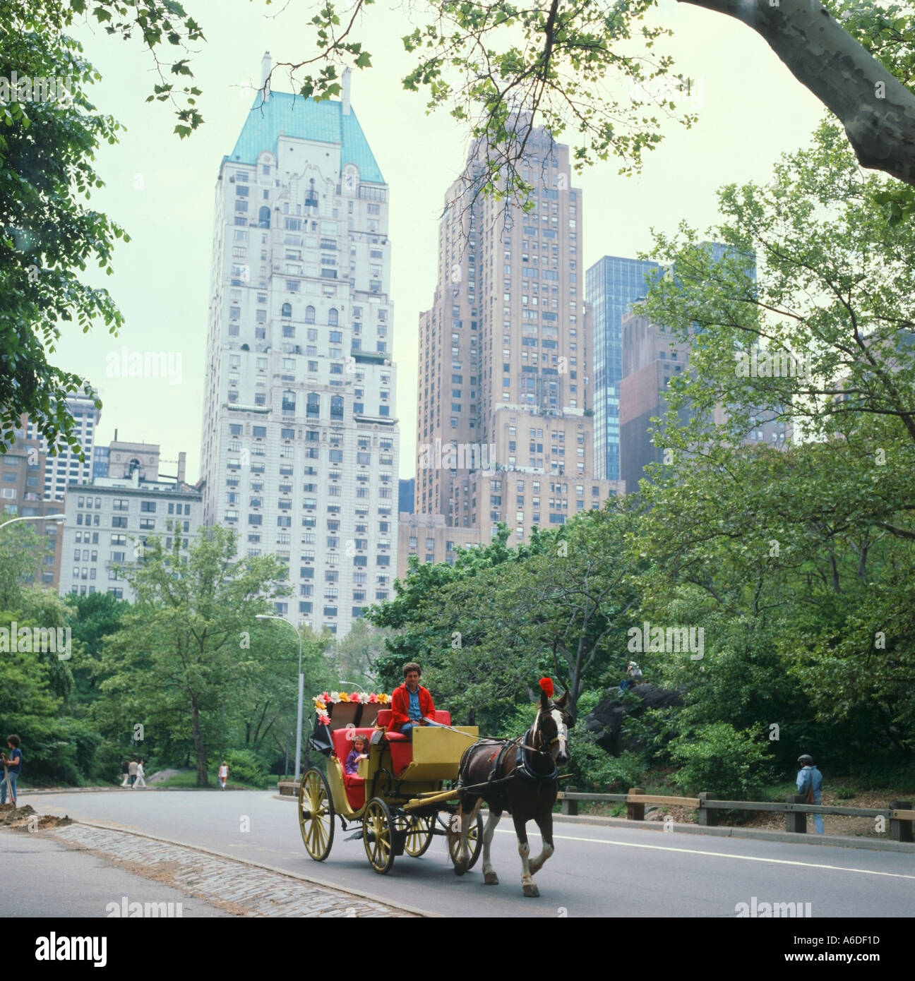 Horse and carriage at Central Park New York City Stock Photo
