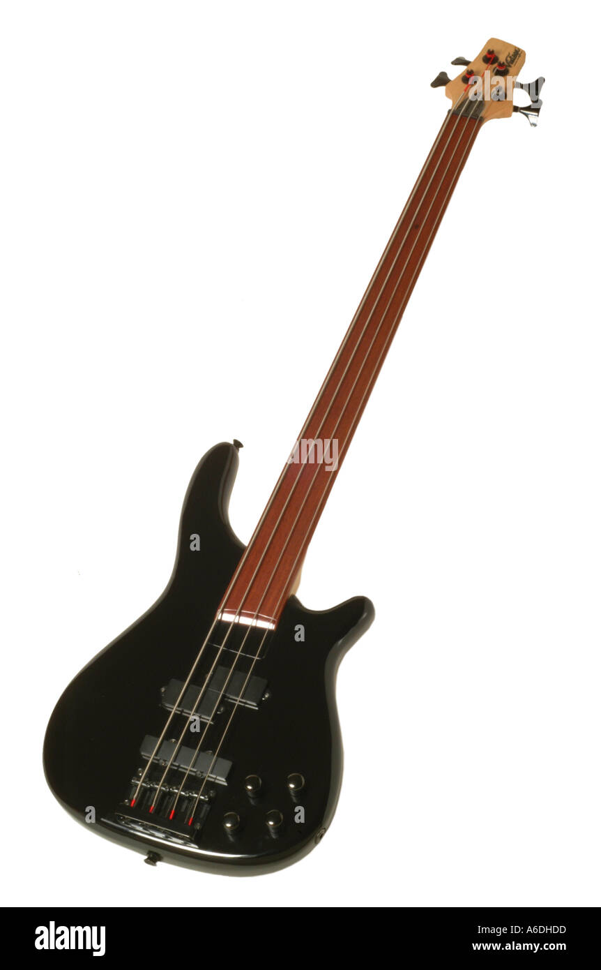 vaas uitvoeren Afname vintage fretless bass guitar studio cutout cut out white background  knockout dropout Stock Photo - Alamy