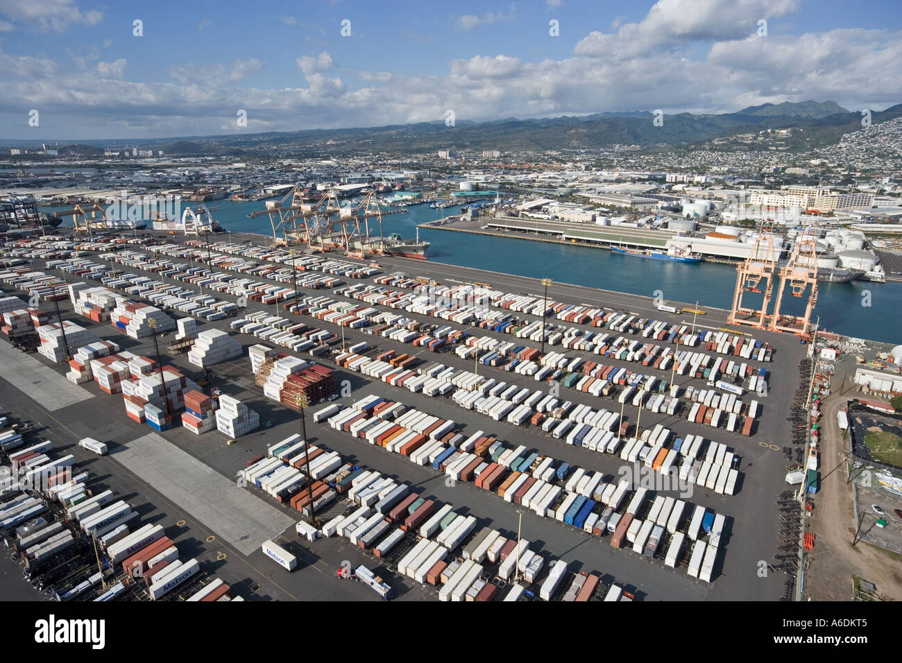 Matson terminal Sand Island Honolulu Hawaii Stock Photo Alamy