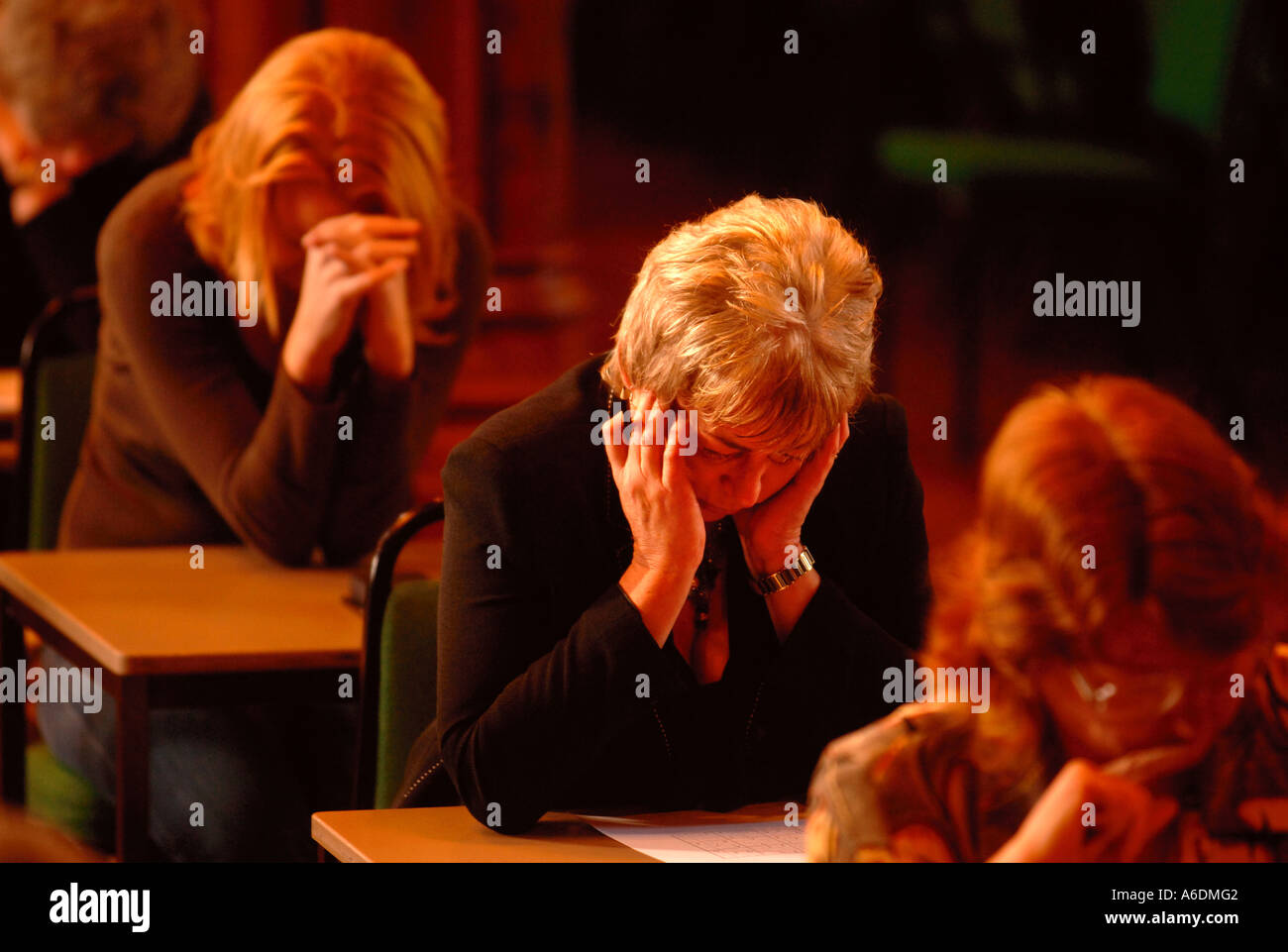 A COMPETITOR AT CHELTENHAM LADIES COLLEGE FOR THE TIMES LITERARY FESTIVAL SU DOKU CHAMPIONSHIPS OCT 2005 Stock Photo