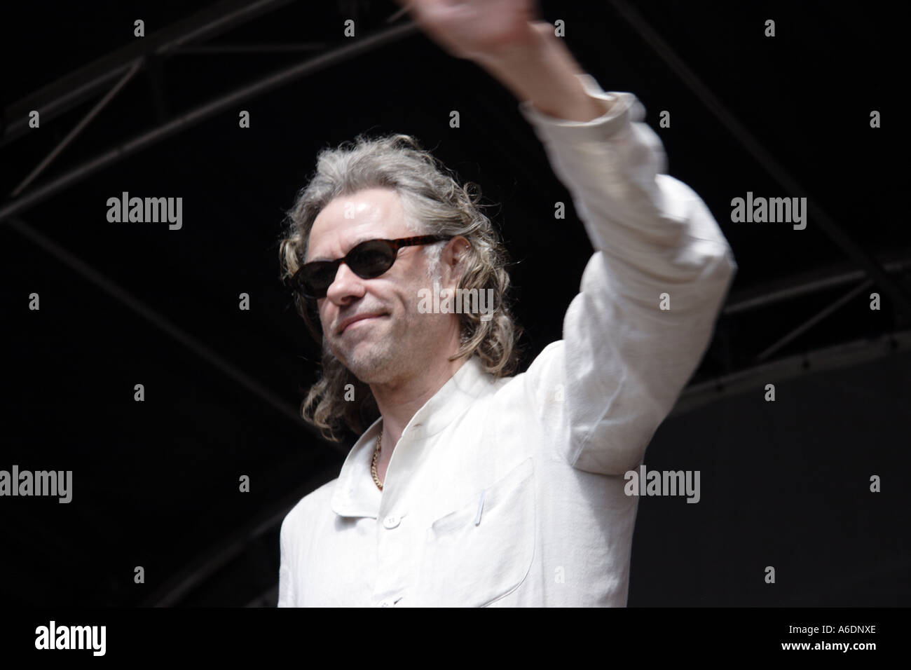 Bob Geldof at the BBC Africa concert at the Briitish Museum in 2005 Stock Photo