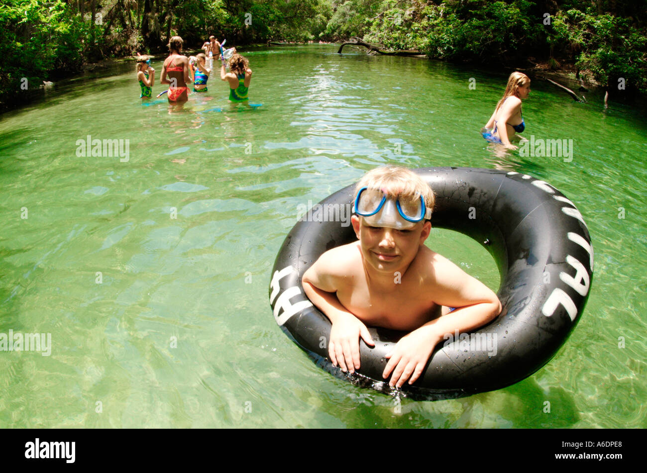 Swimming In Spring Boy enjoying the water at the spring head Blue Spring State Park Orange ...