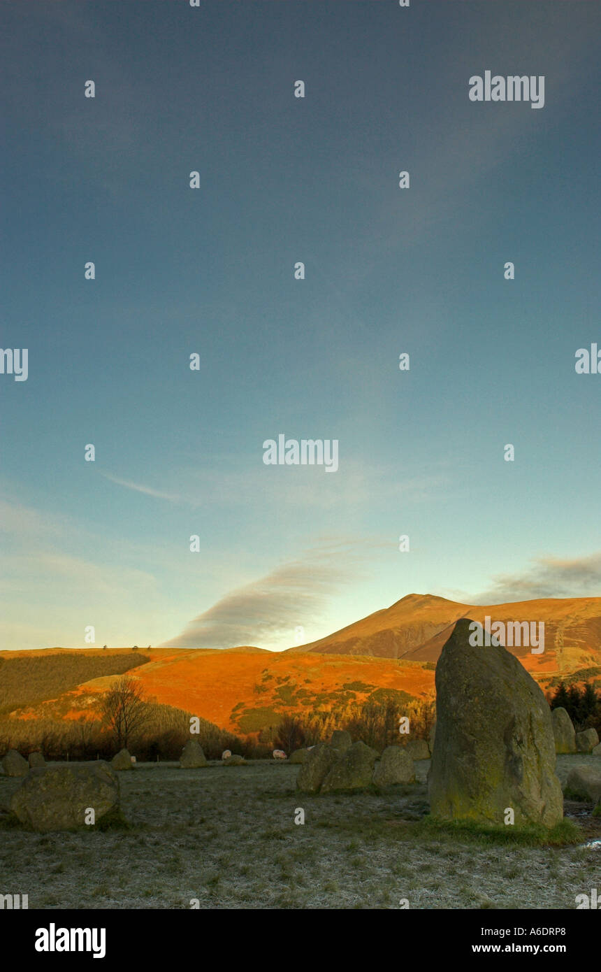 Dawn at Castlerigg Stone Circle Stock Photo