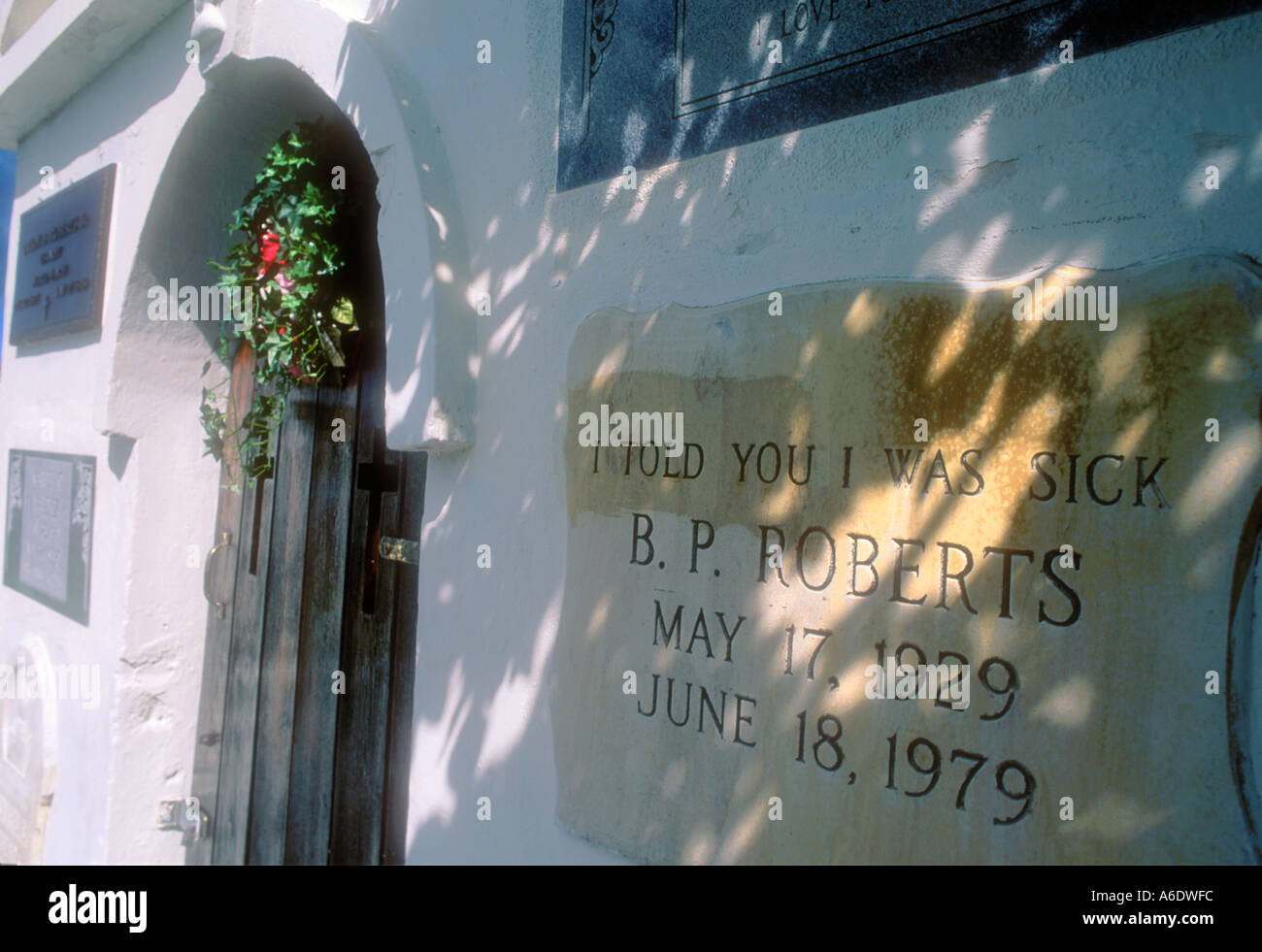 Key West cemetery architecture i told you i was sick grave crypt death humor Stock Photo Alamy
