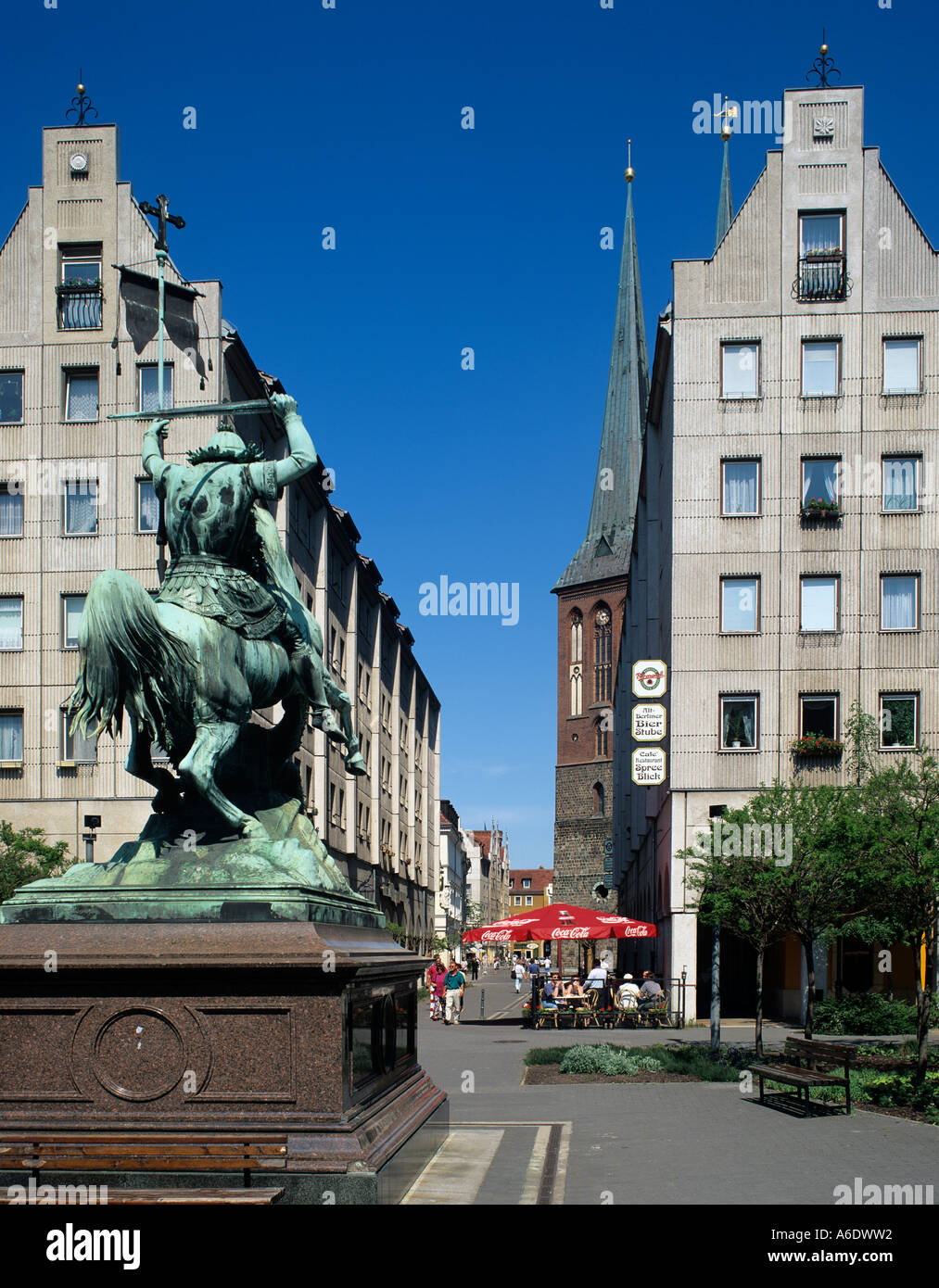 Europa Europe Germany Deutschland Berlin Mitte Nikolaiviertel Nicolai Quarter Stock Photo