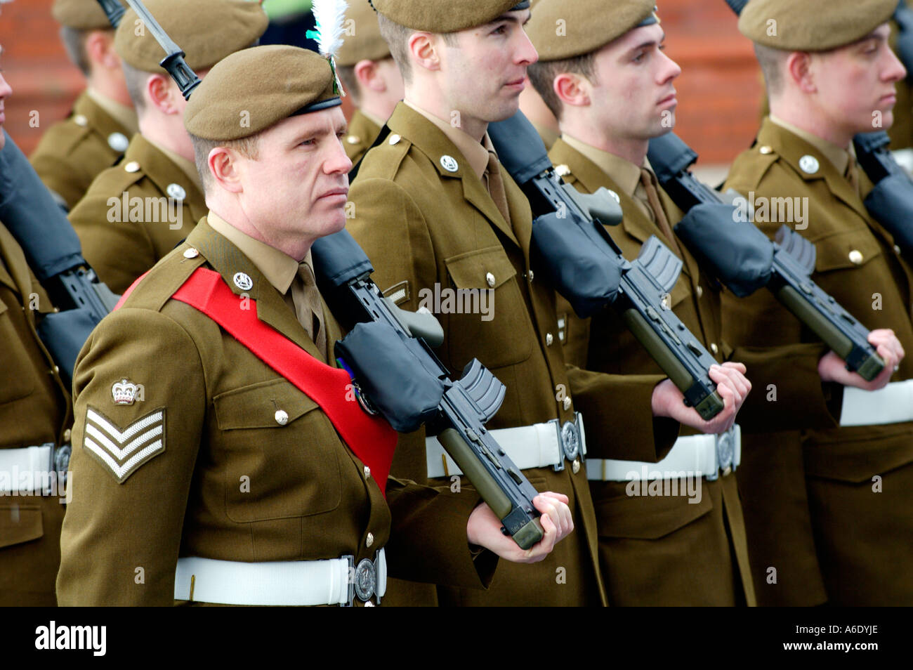 Ceremonial guard of honour at the opening of the Senedd National Assembly for Wales Cardiff Bay South Wales UK Stock Photo