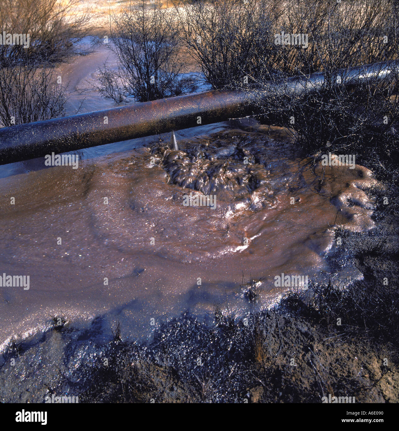 Albums 97+ Images oil is leaking from a pipeline on the surface of a lake and forms Stunning
