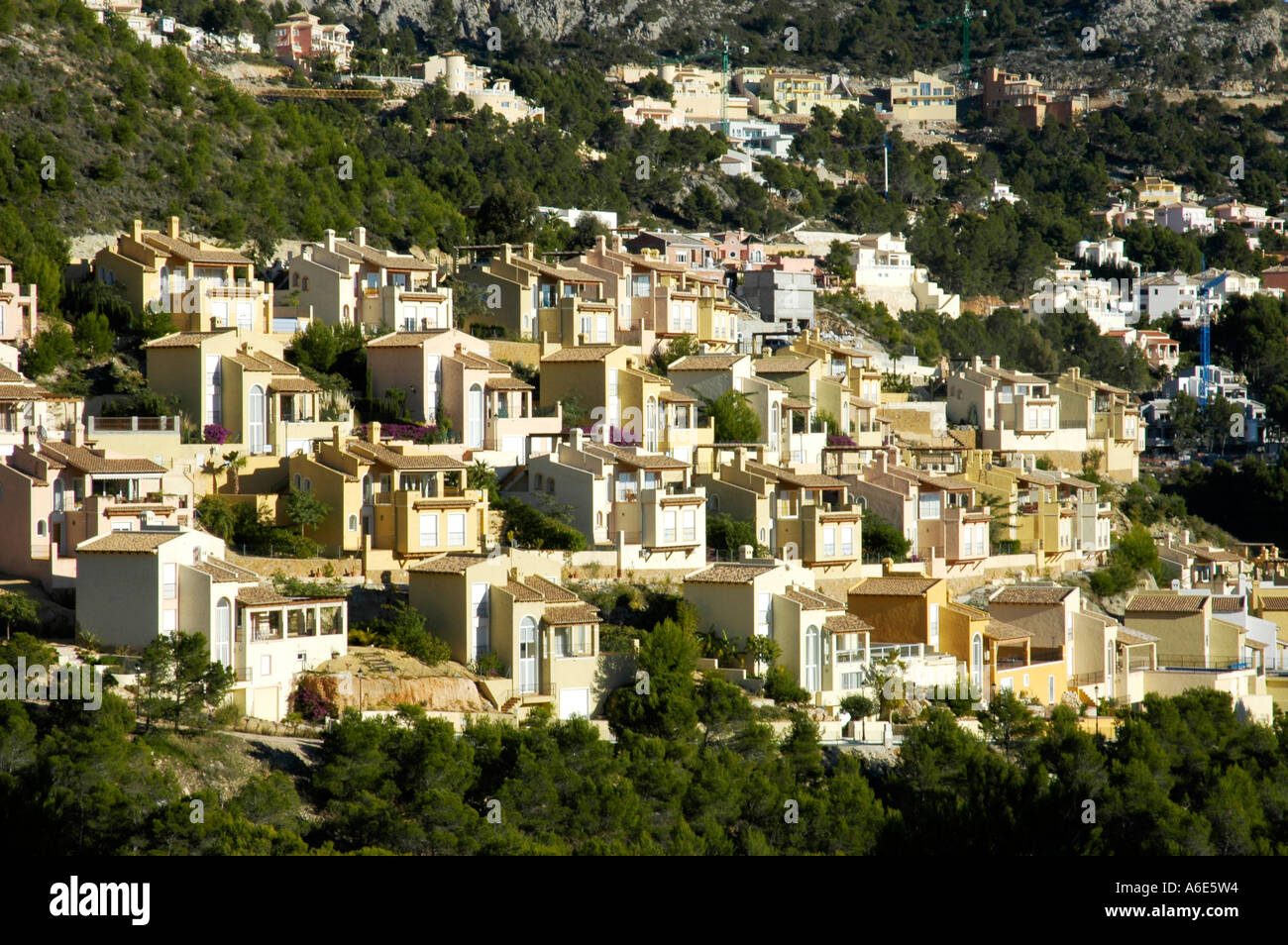 Settlement in Altea Hills, Altea, Costa Blanca, Spain Stock Photo