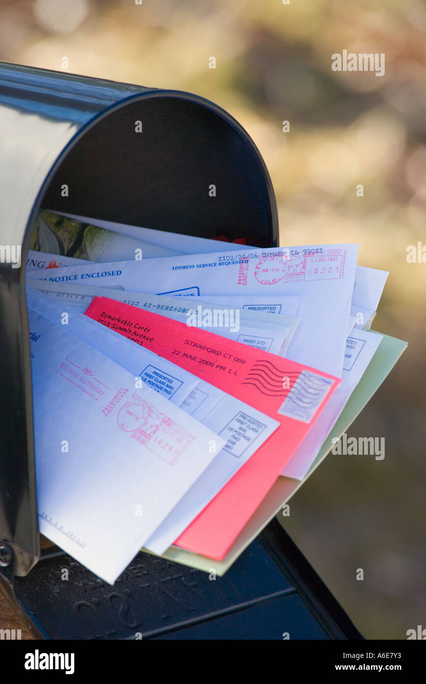 Letters in rural mailbox Stock Photo Alamy