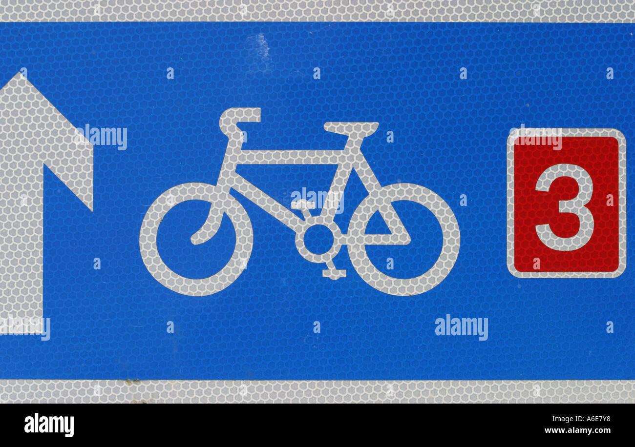 Cycle path sign post Stock Photo Alamy