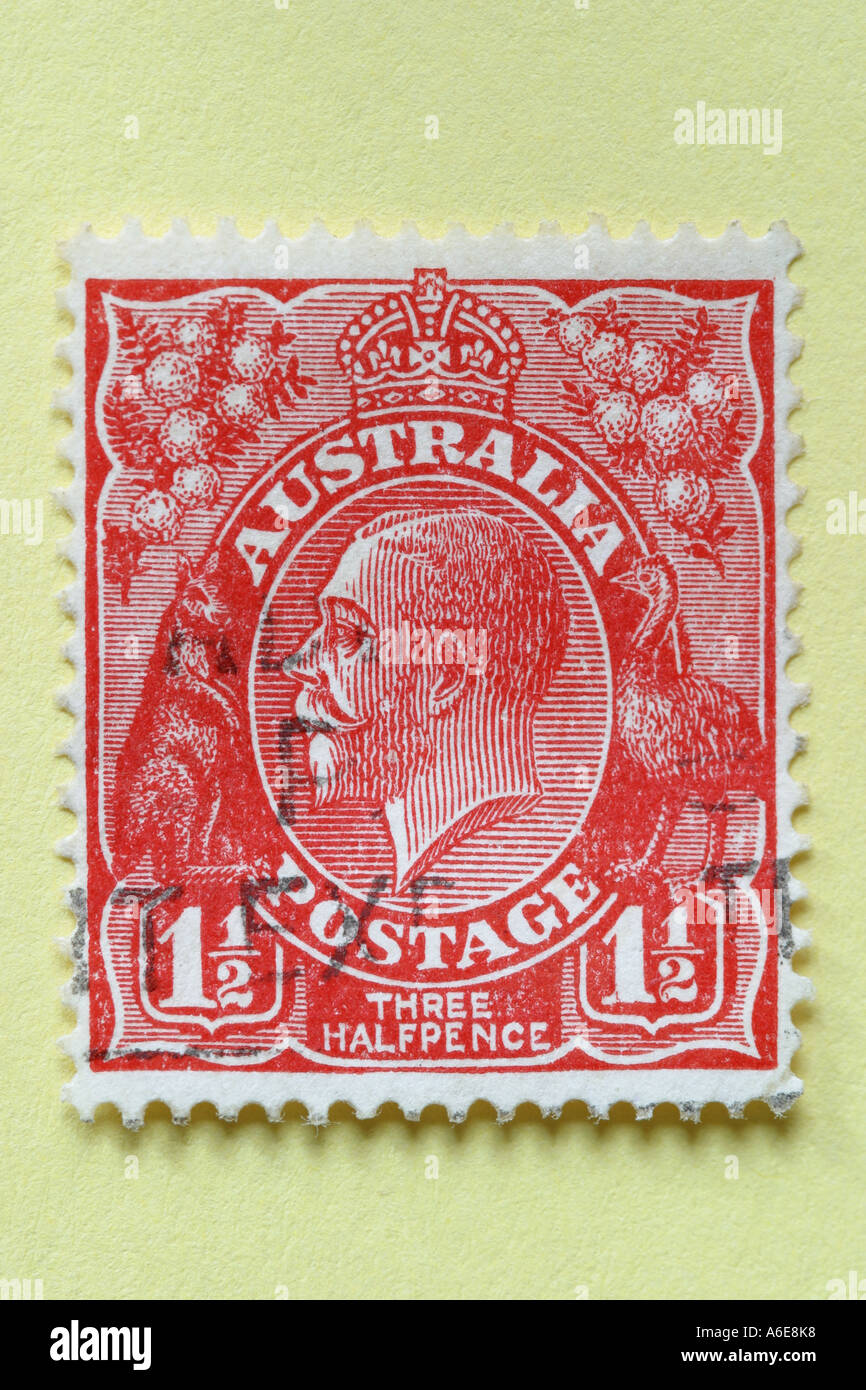 King George V postage stamp from Australia Stock Photo