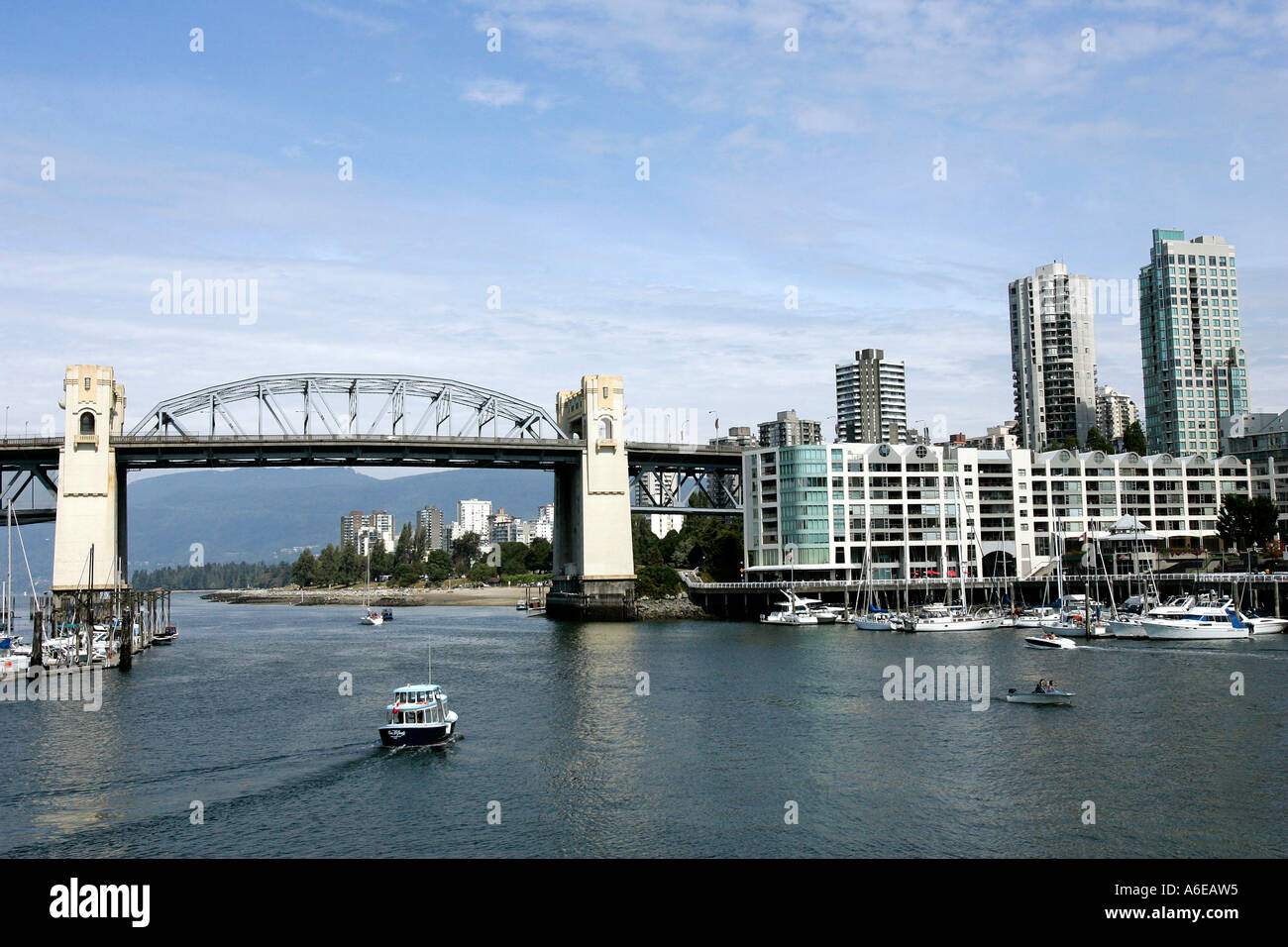 Burrard Street bridge over the English Bay and false creek connects ...