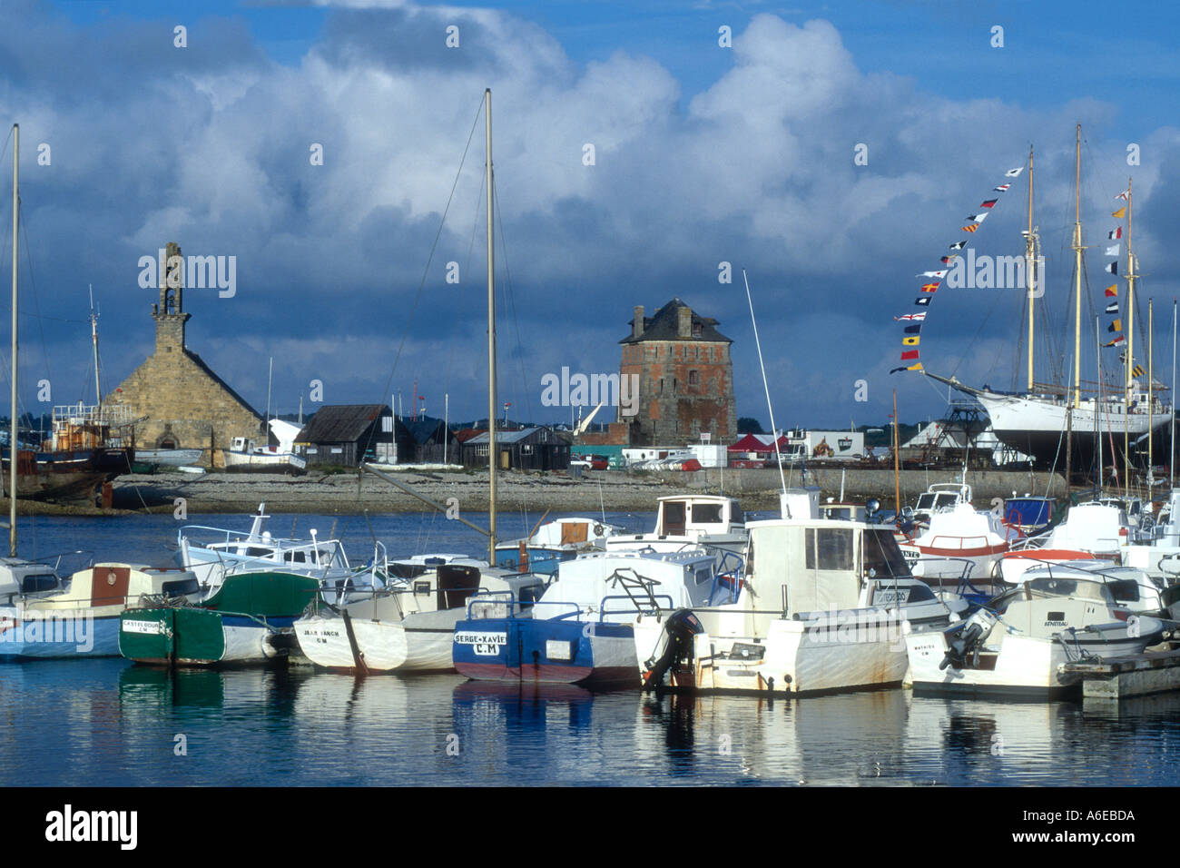 The harbour at Camaret sur Mer in Finistère Bretagne France Stock Photo