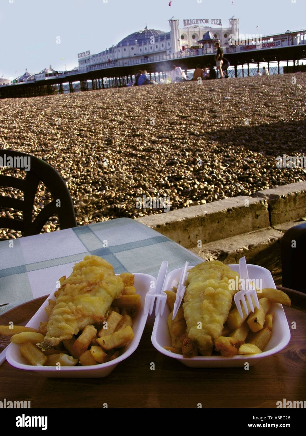 brighton pier fish and chips Stock Photo Alamy