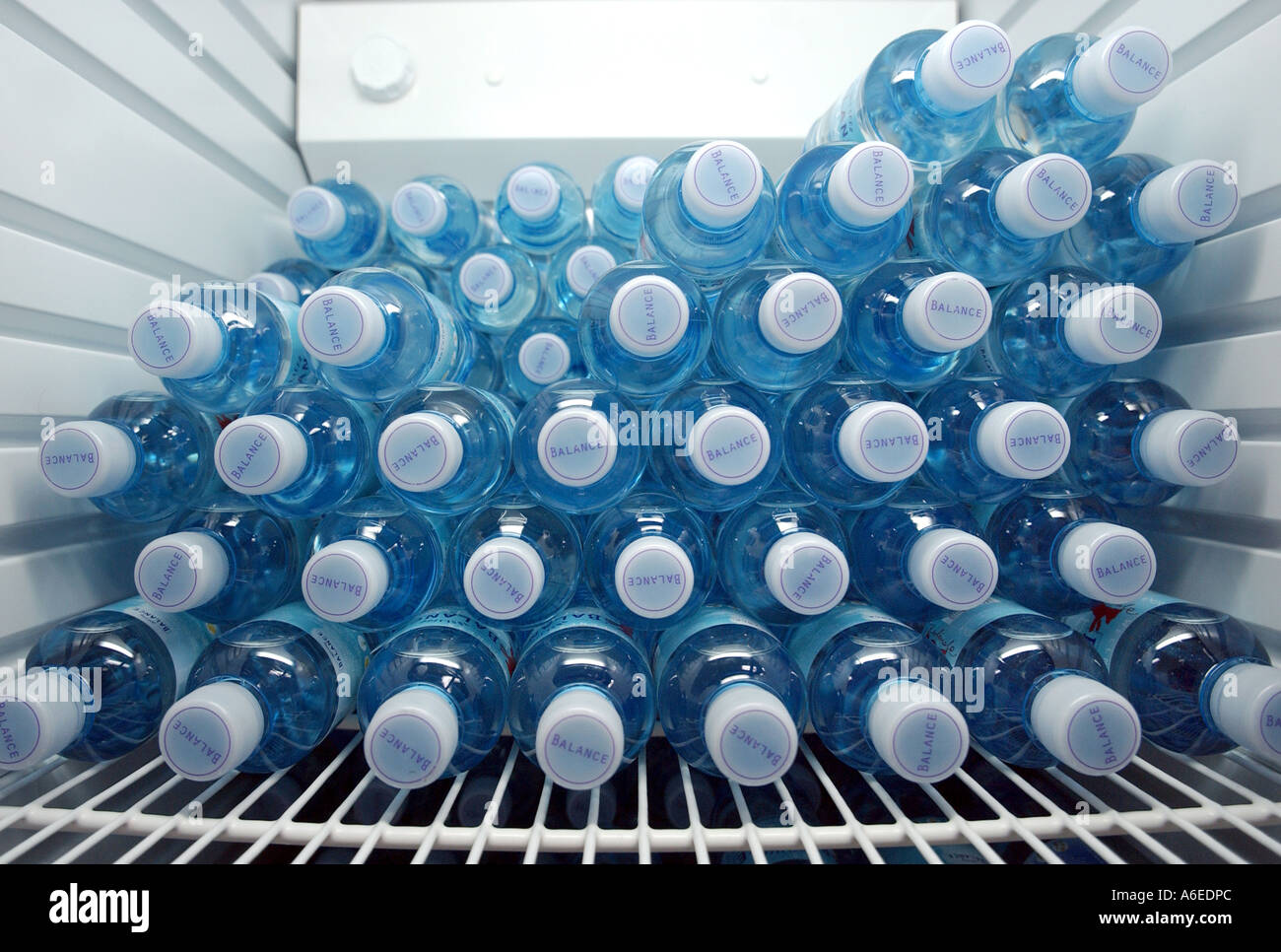 Drinking water bottles in the fridge, Germany Stock Photo Alamy