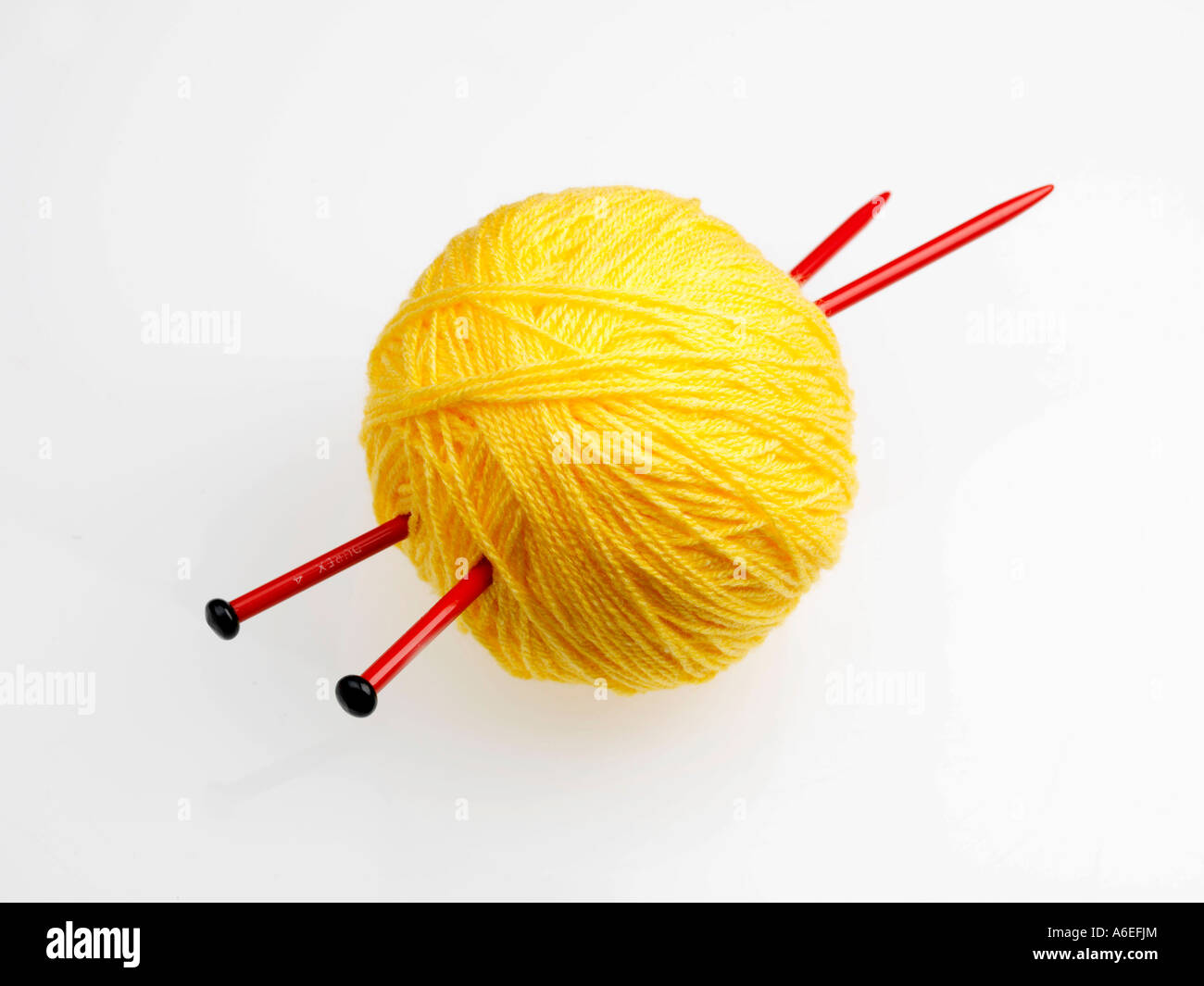 Yellow Wool Yarn Ball Isolated On Stock Photo 129674399