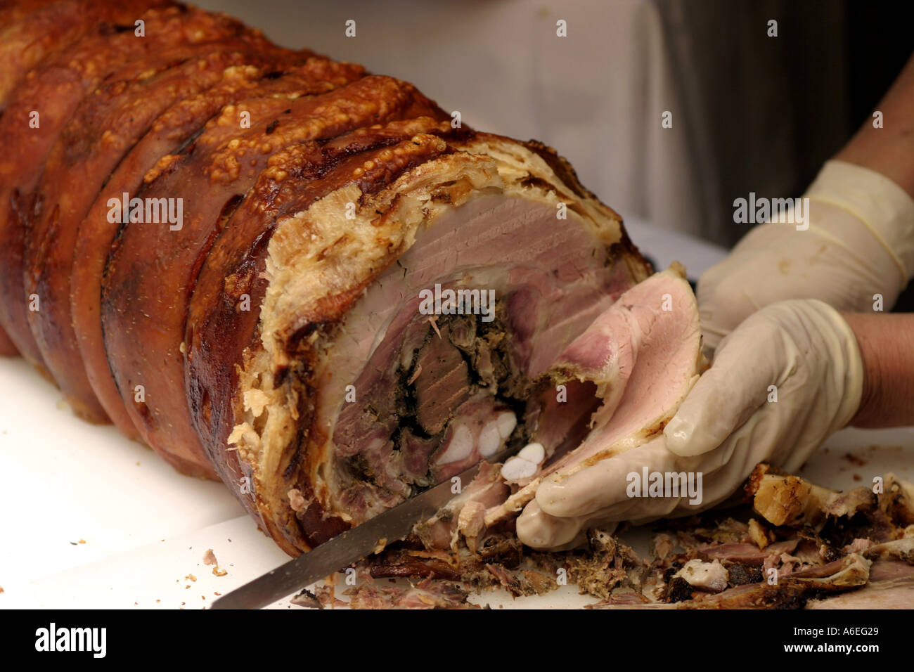 europe italy tuscany tuscan food porchetta Stock Photo Alamy