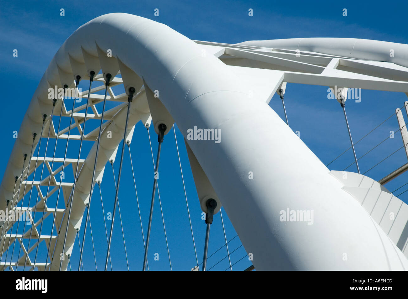 Suspension foot bridge over the Humber River in Toronto Ontario Canada